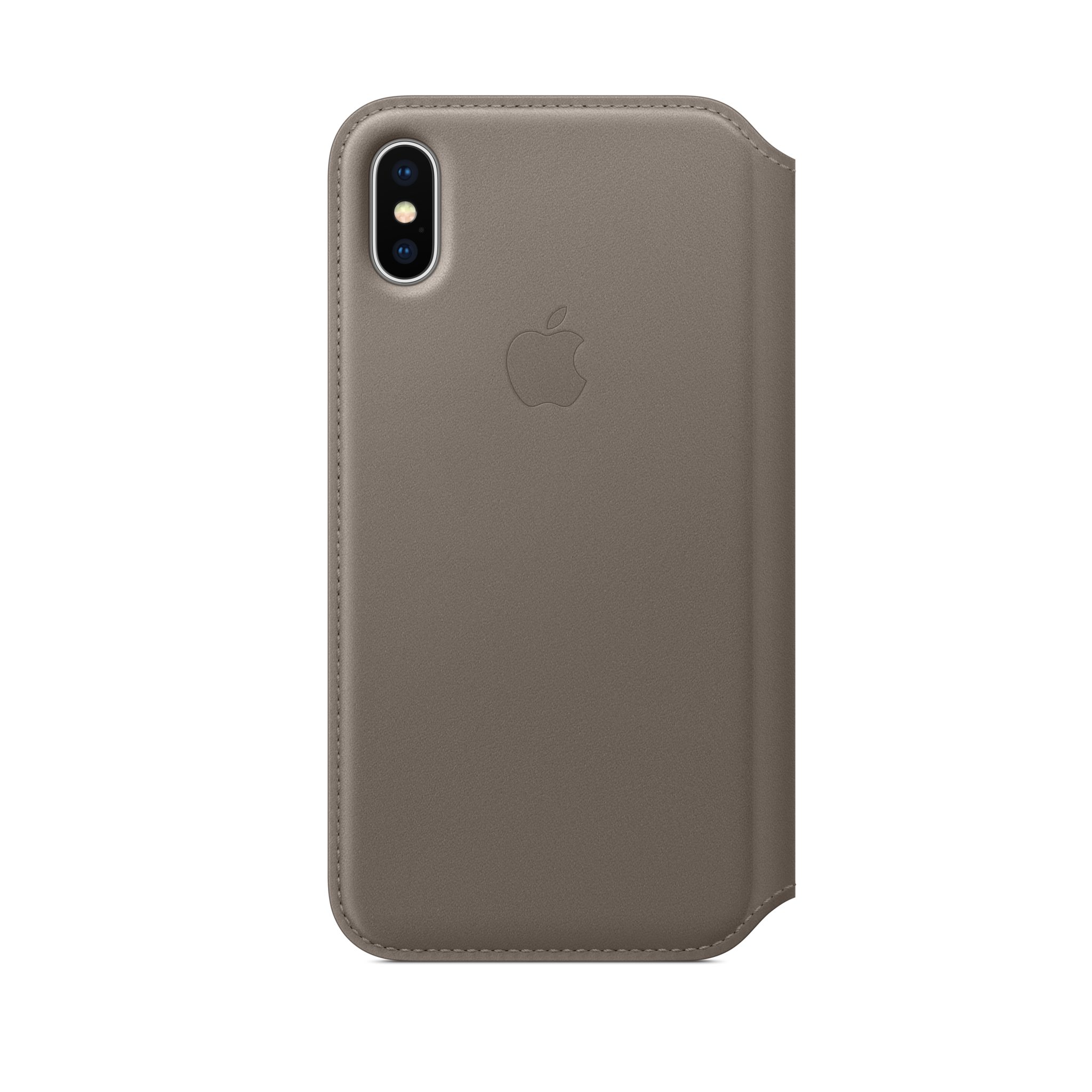 iPhone X Leather Folio — Taupe