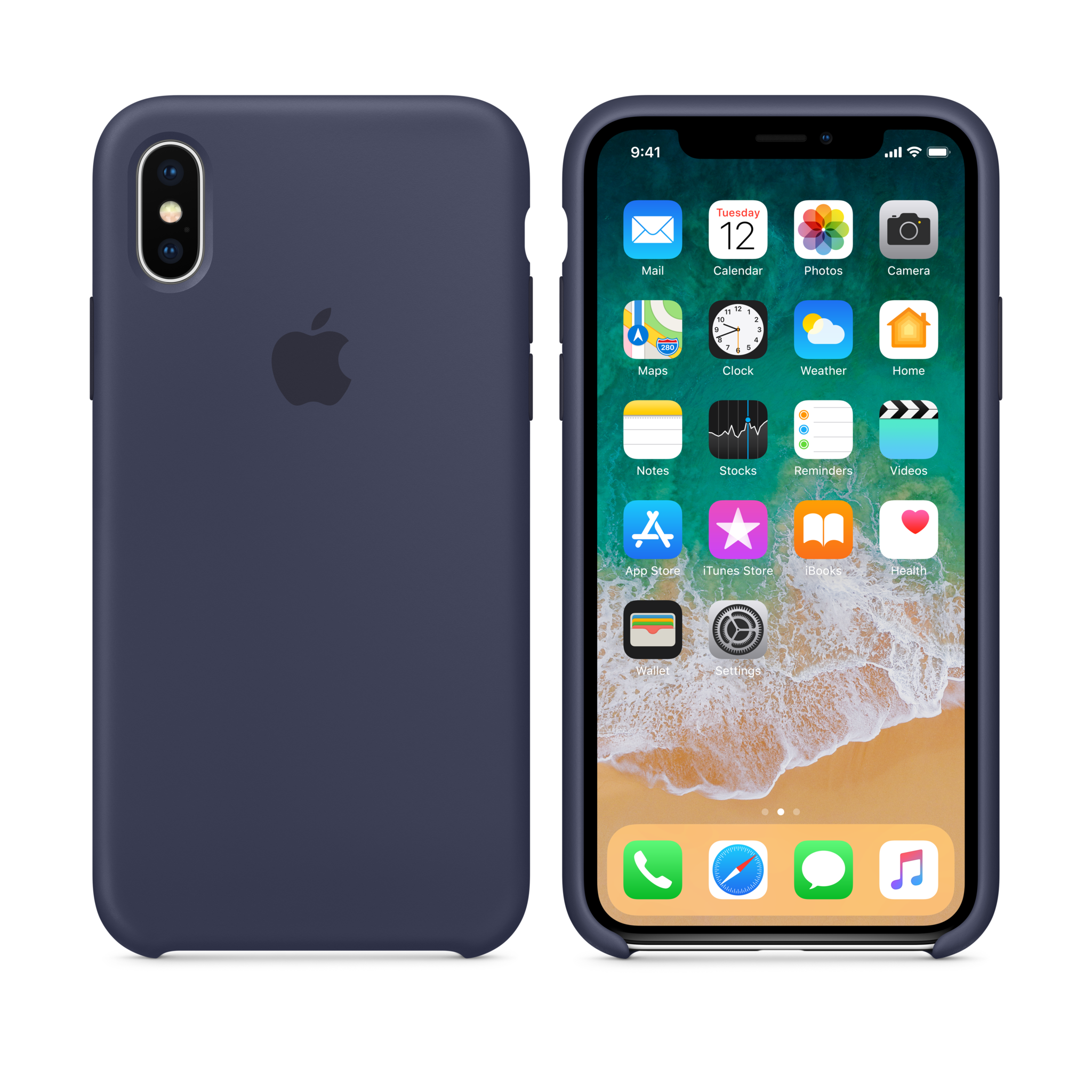 iPhone X Silicone Case — Midnight Blue
