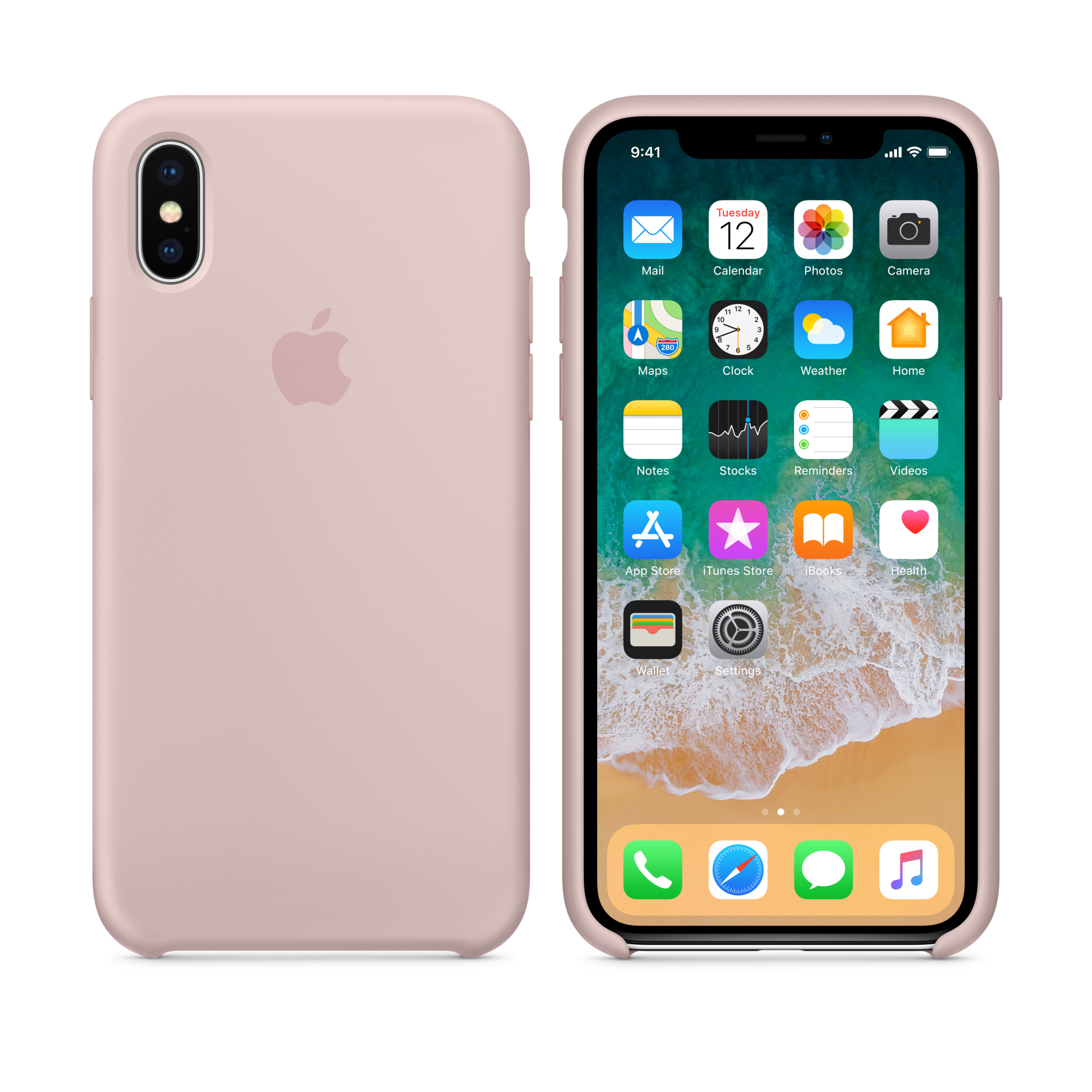 iPhone X Silicone Case — Pink Sand