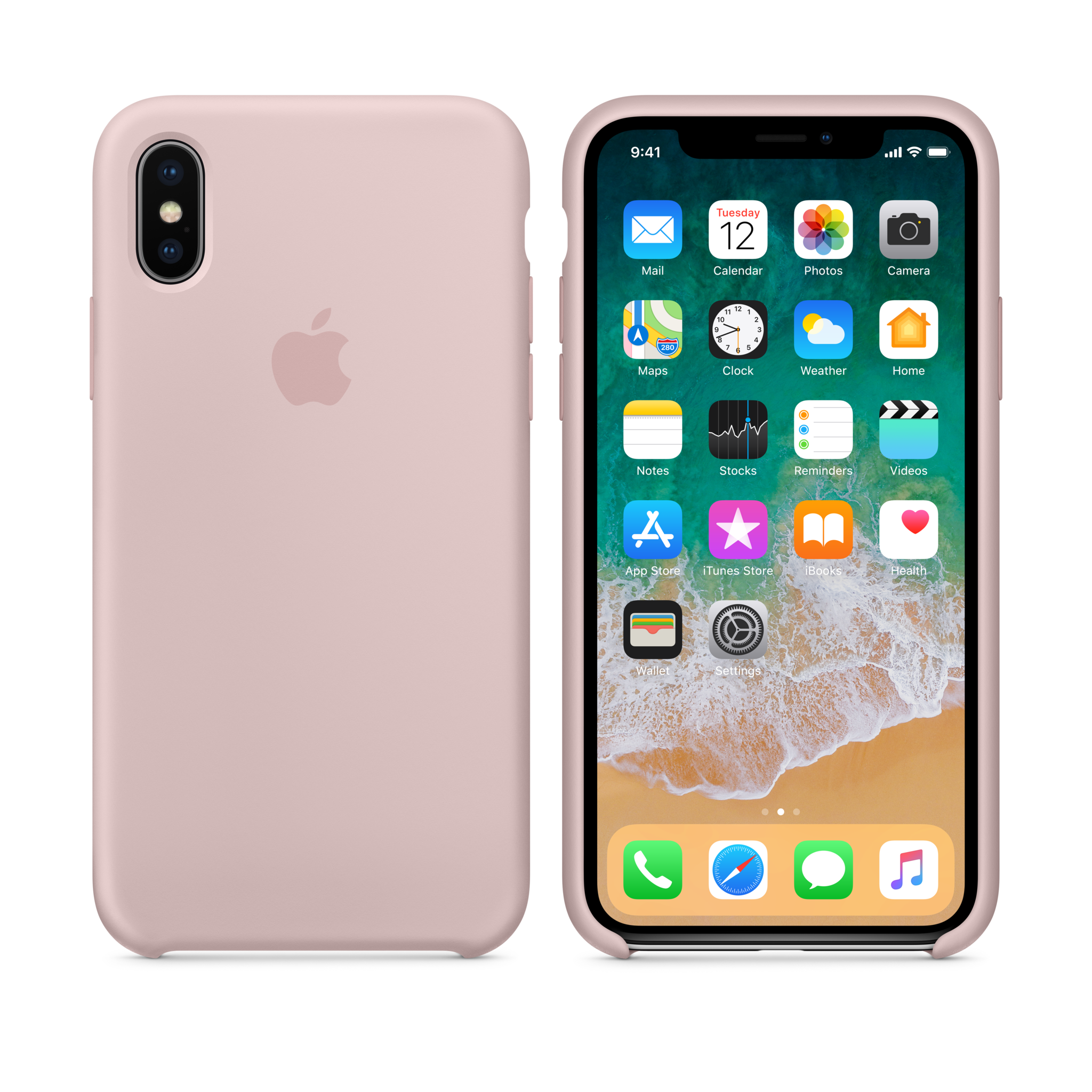 iPhone X Silicone Case — Pink Sand