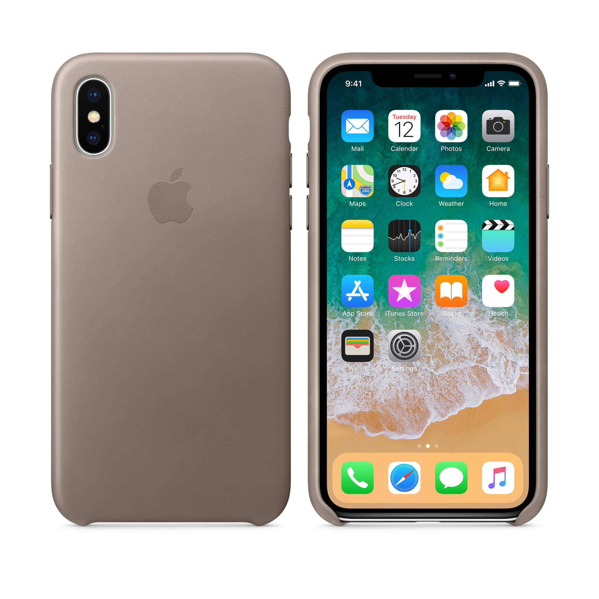 iPhone X Leather Case — Taupe