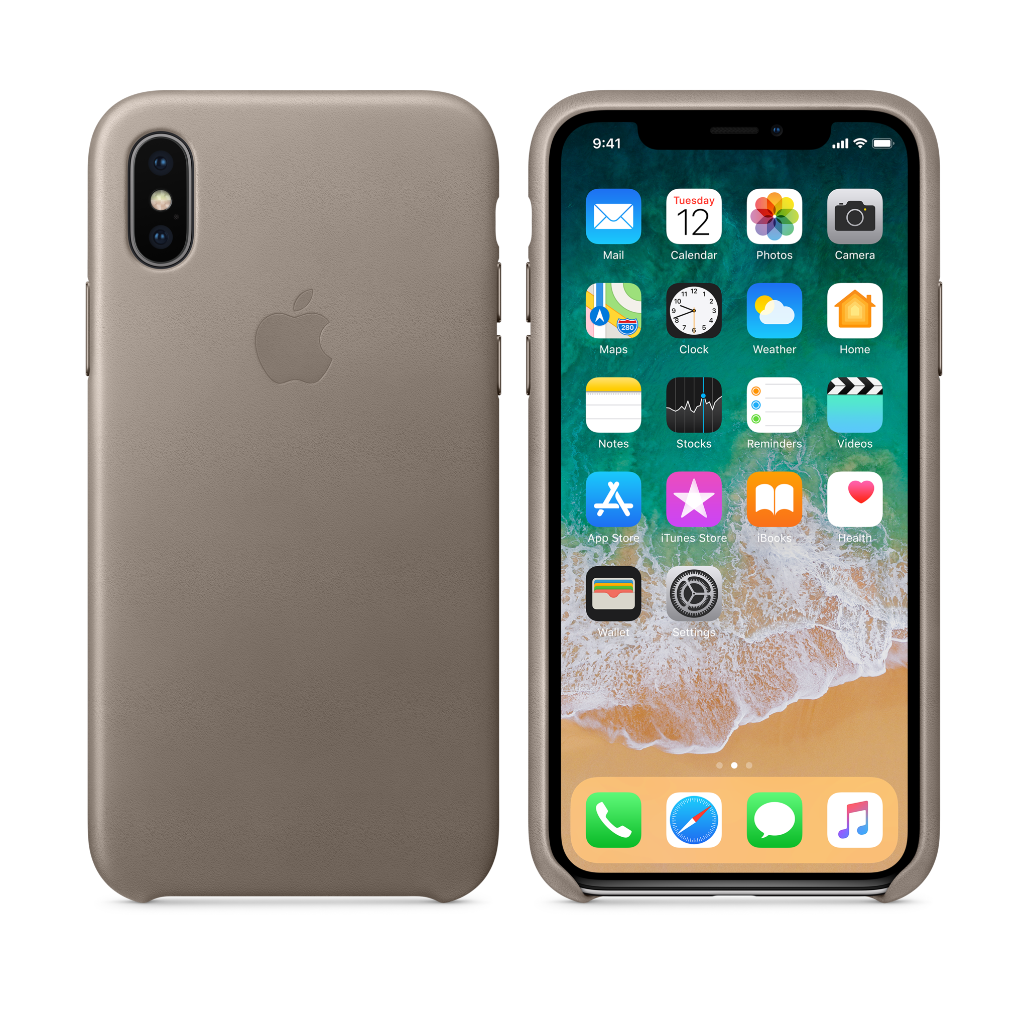 iPhone X Leather Case — Taupe