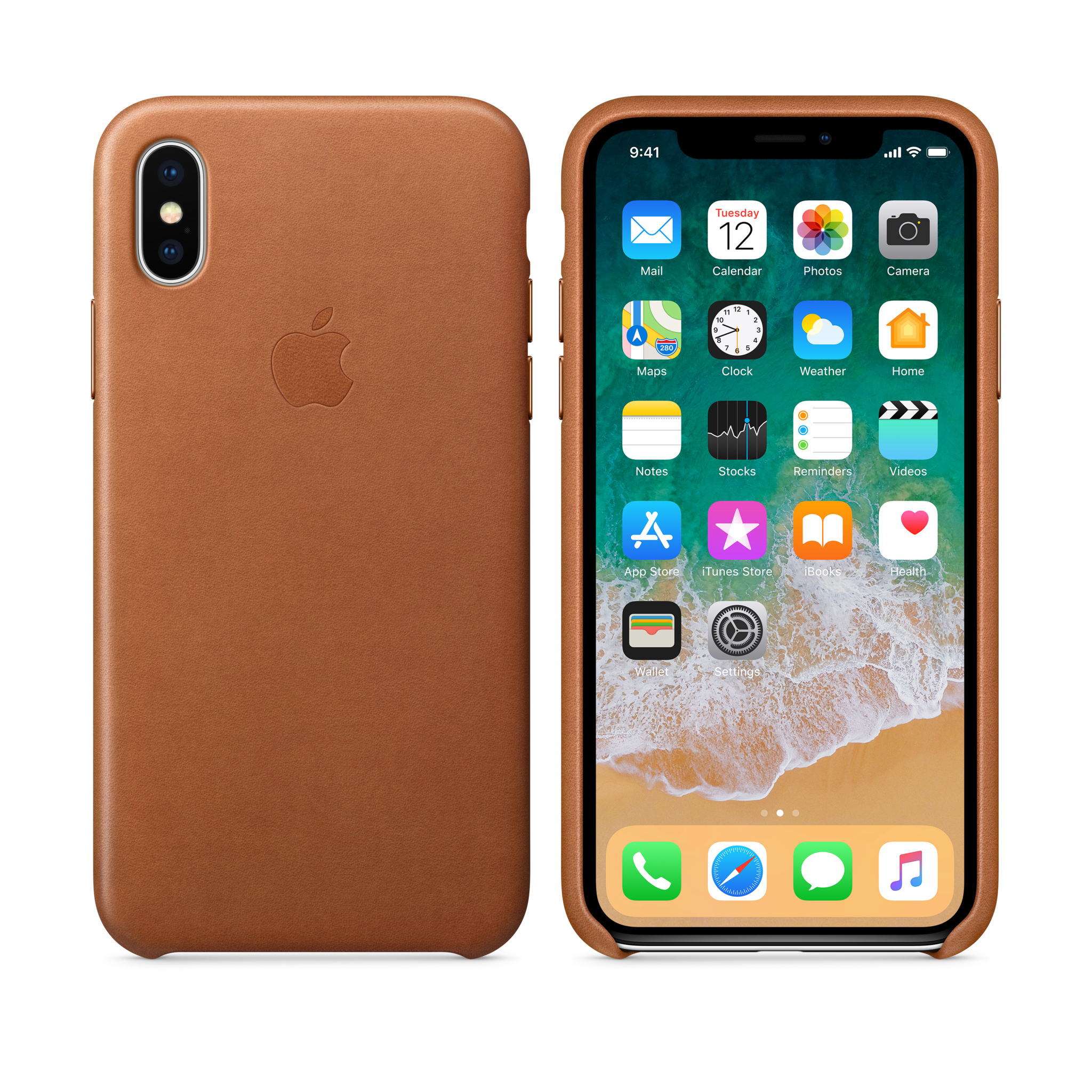 iPhone X Leather Case — Saddle Brown