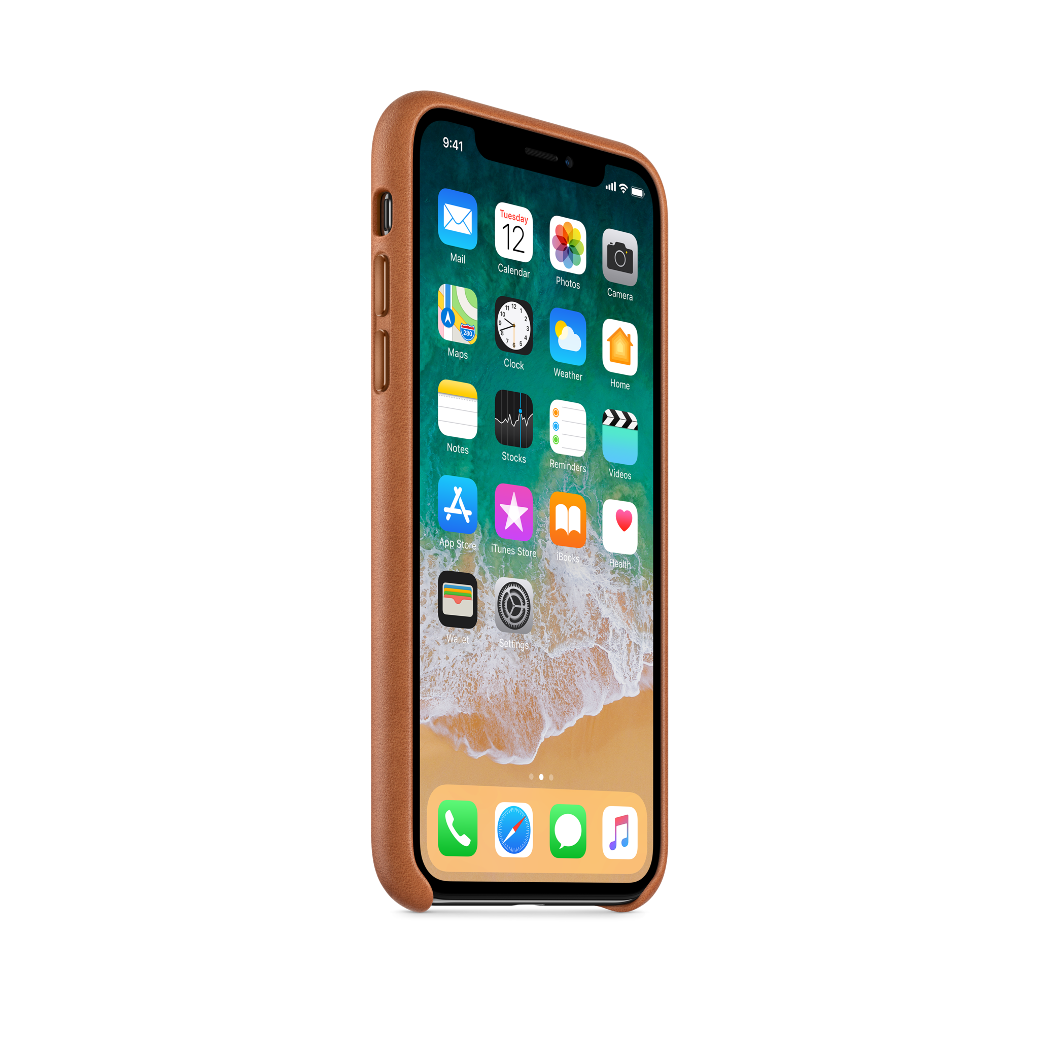 iPhone X Leather Case — Saddle Brown