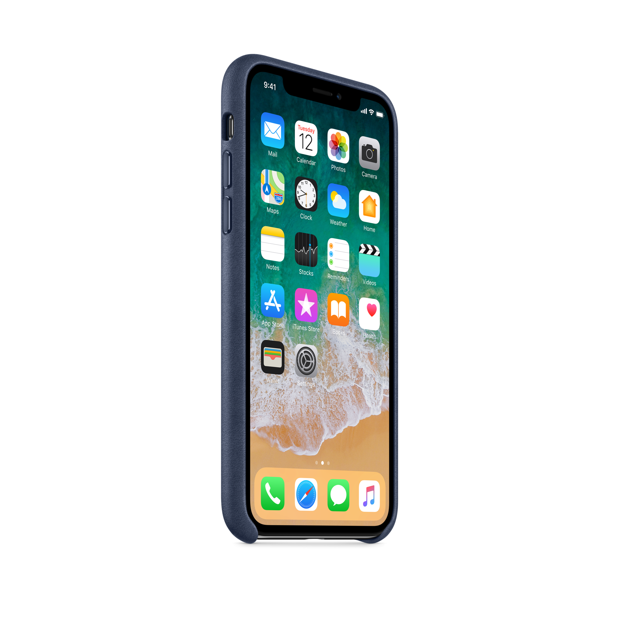 iPhone X Leather Case — Midnight Blue