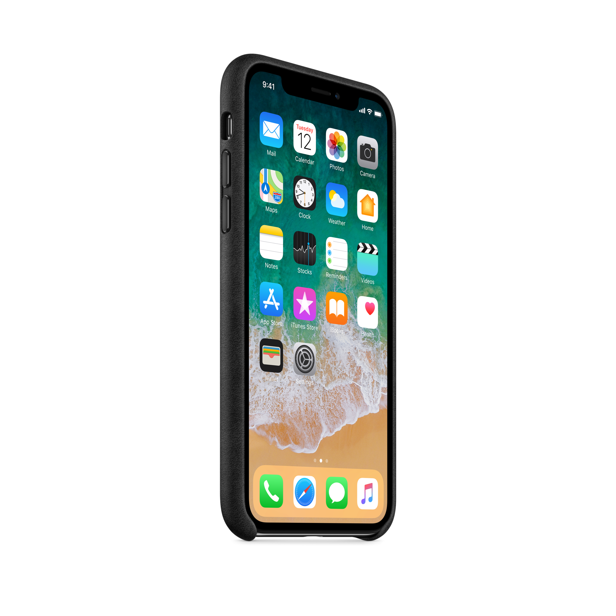 iPhone X Leather Case — Black