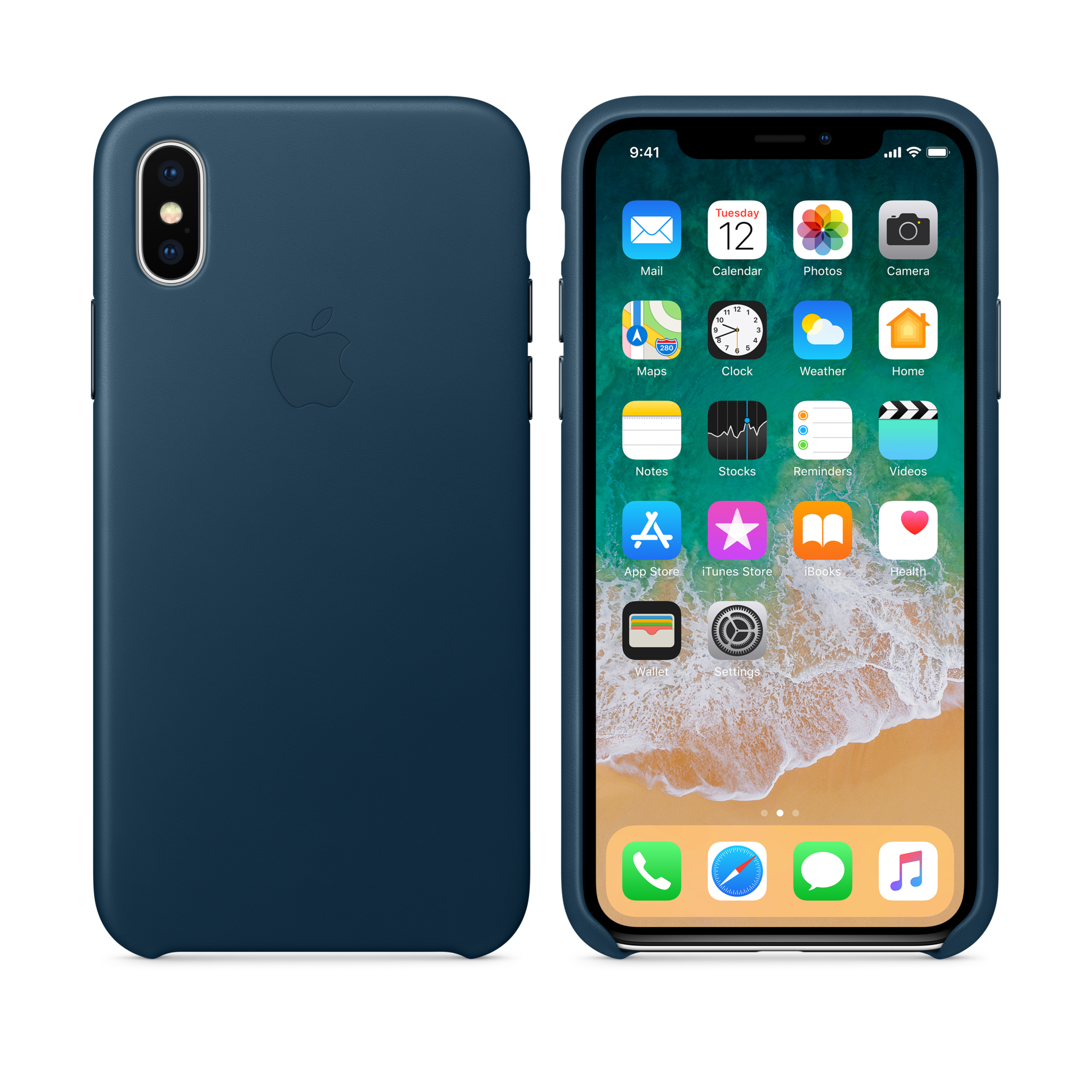 iPhone X Leather Case — Cosmos Blue
