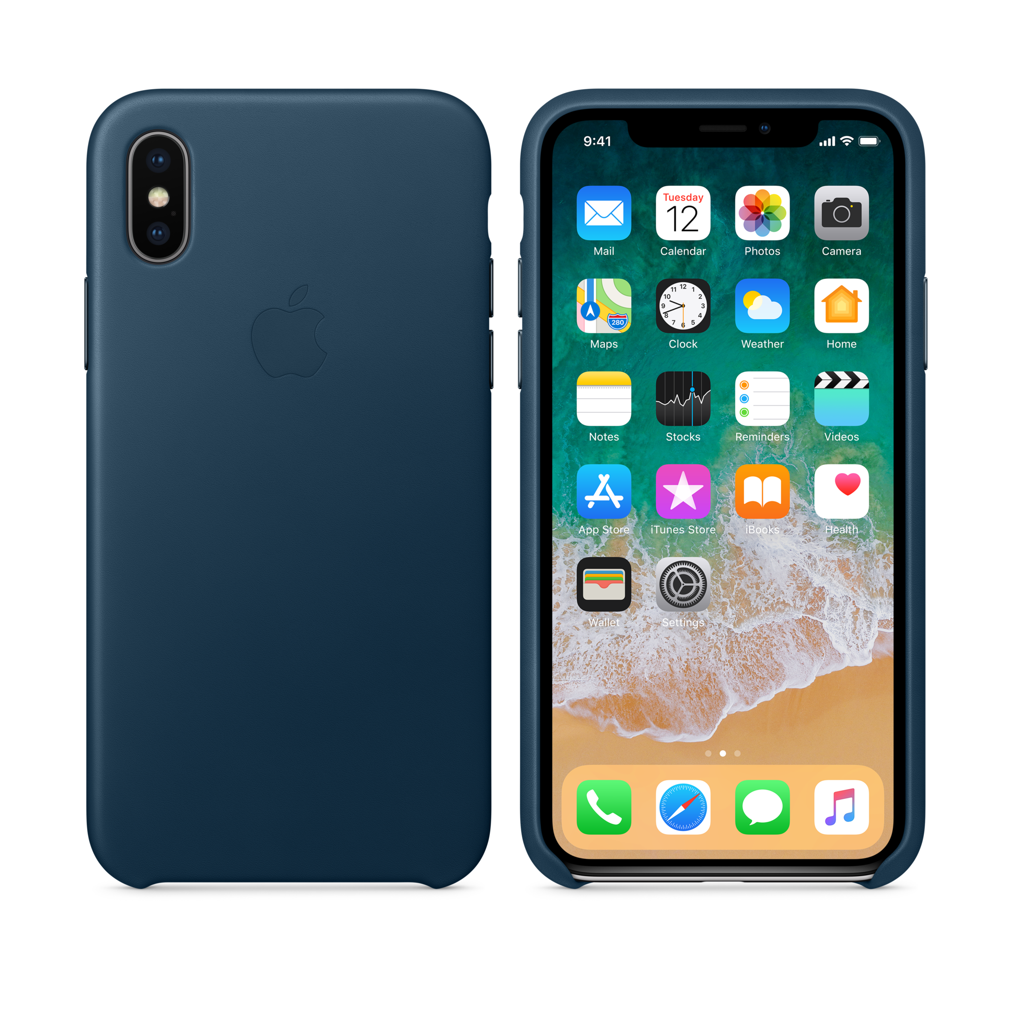 iPhone X Leather Case — Cosmos Blue