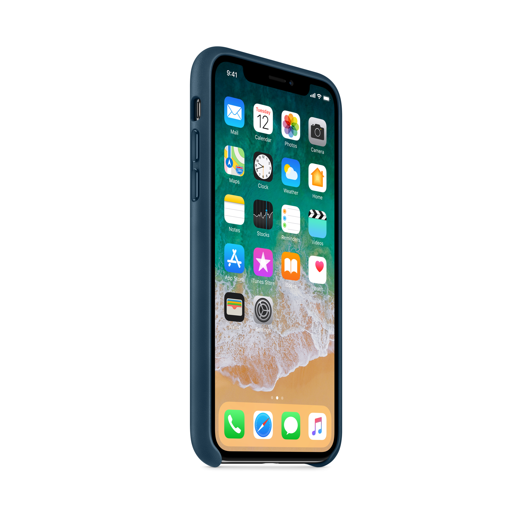iPhone X Leather Case — Cosmos Blue