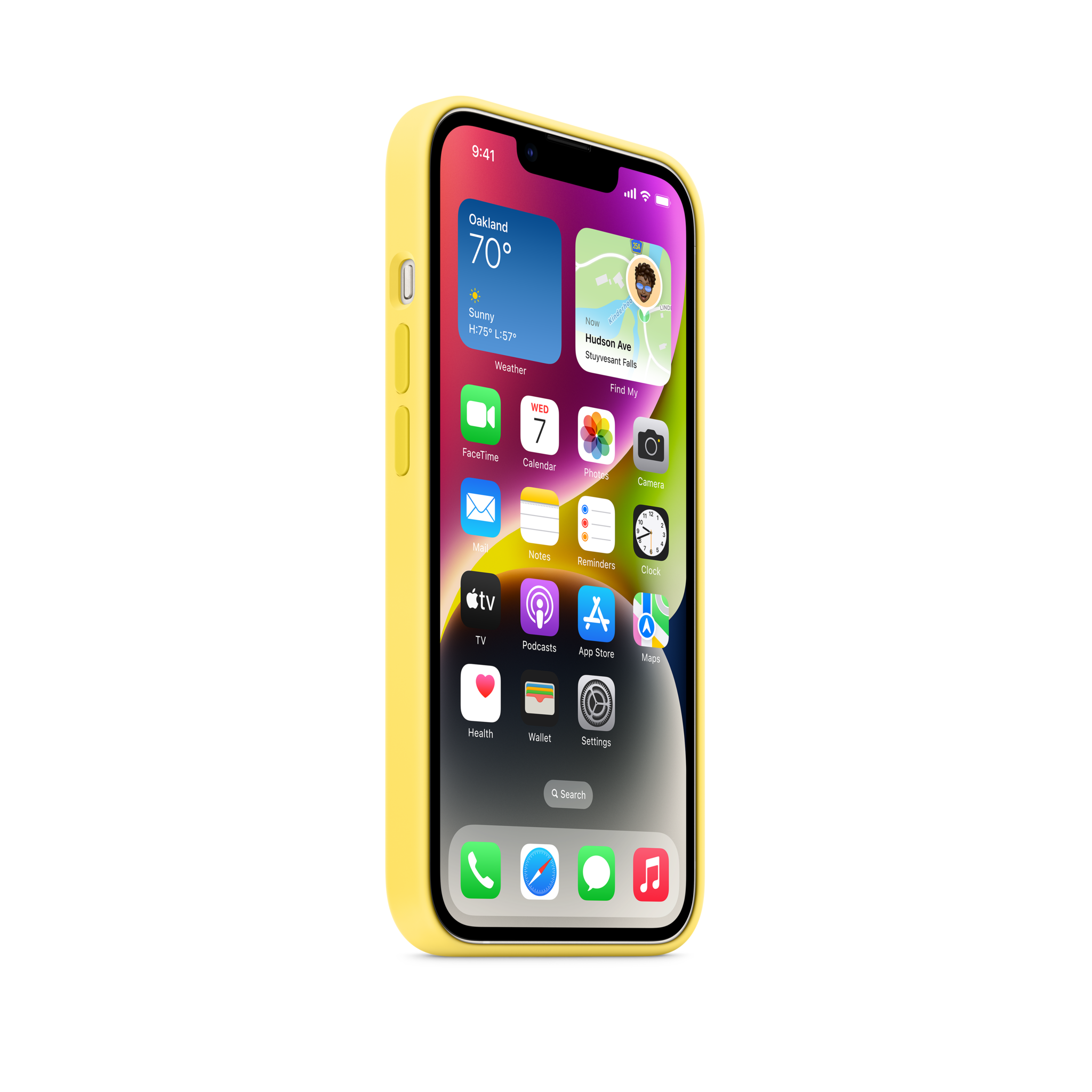 iPhone 14 Silicone Case with MagSafe — Canary Yellow