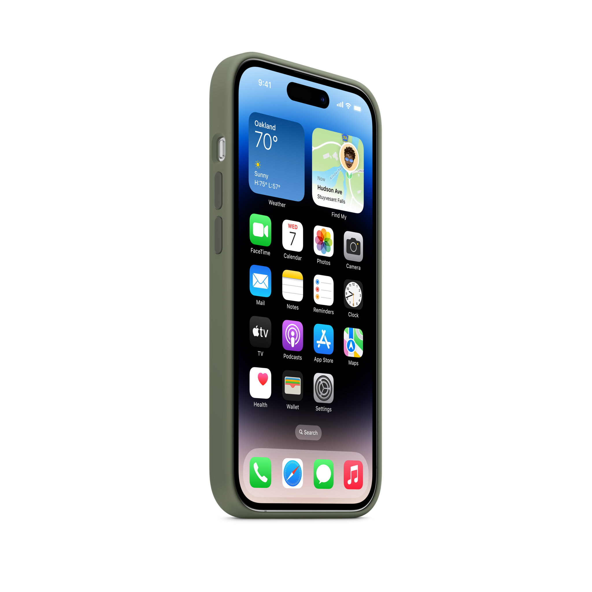 iPhone 14 Pro Silicone Case with MagSafe — Olive