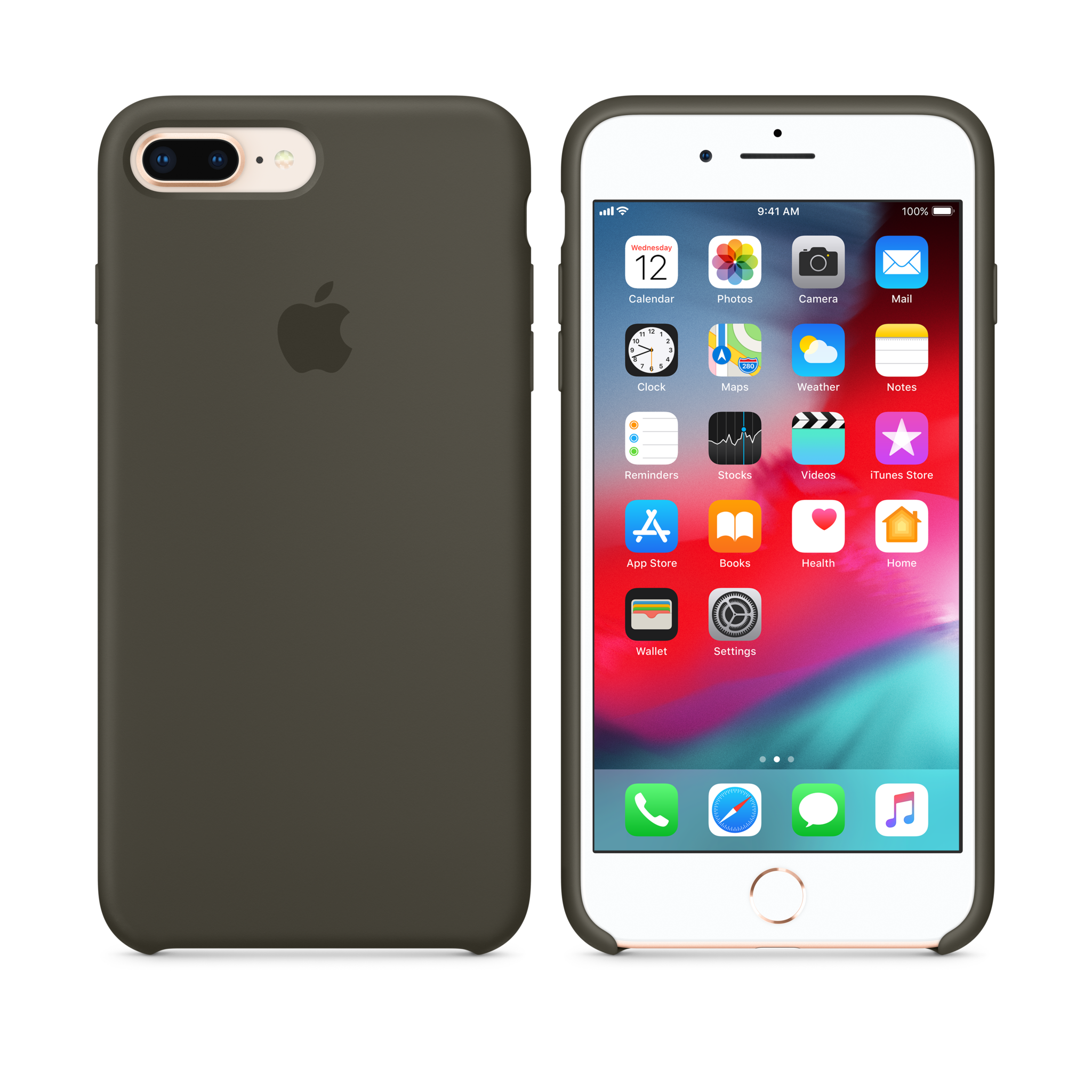 iPhone 8 Plus / 7 Plus Silicone Case — Dark Olive