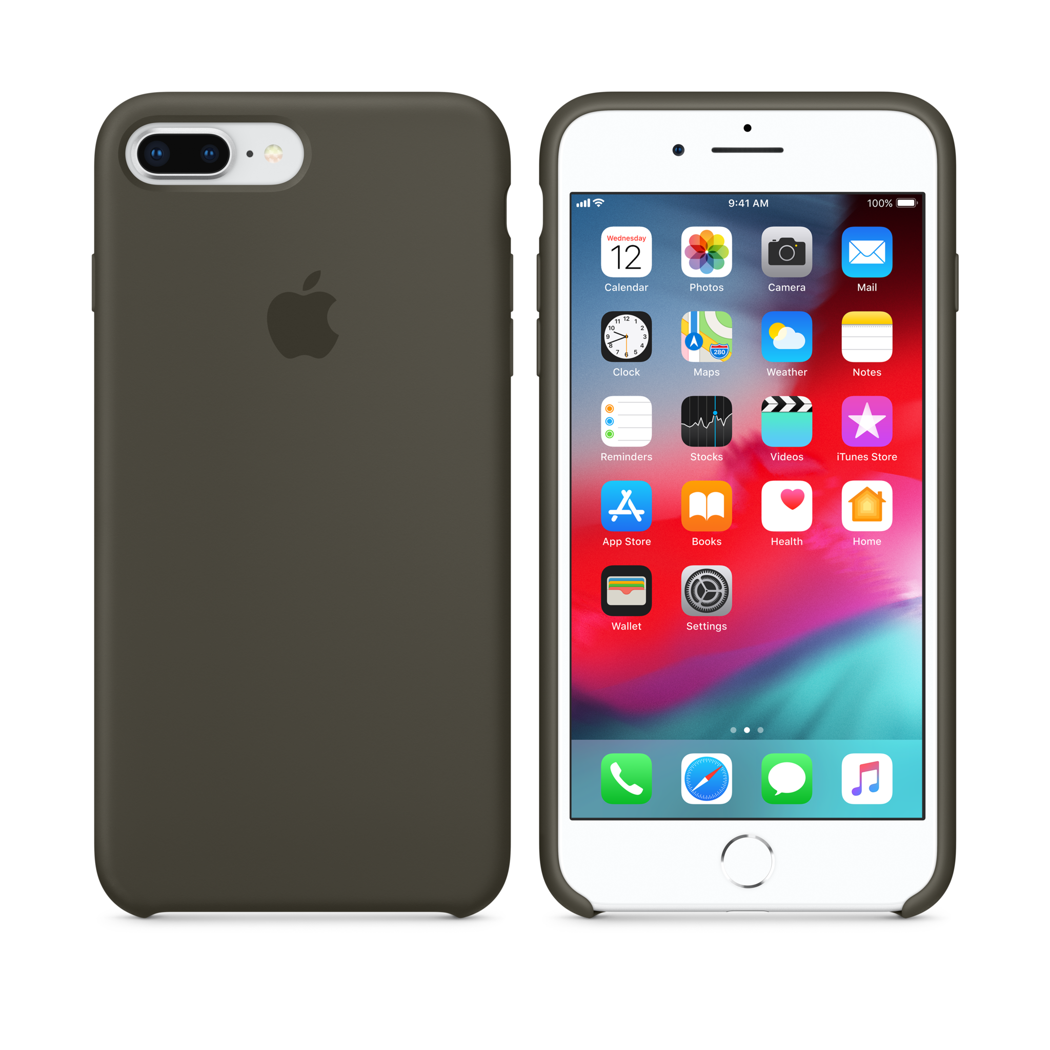 iPhone 8 Plus / 7 Plus Silicone Case — Dark Olive