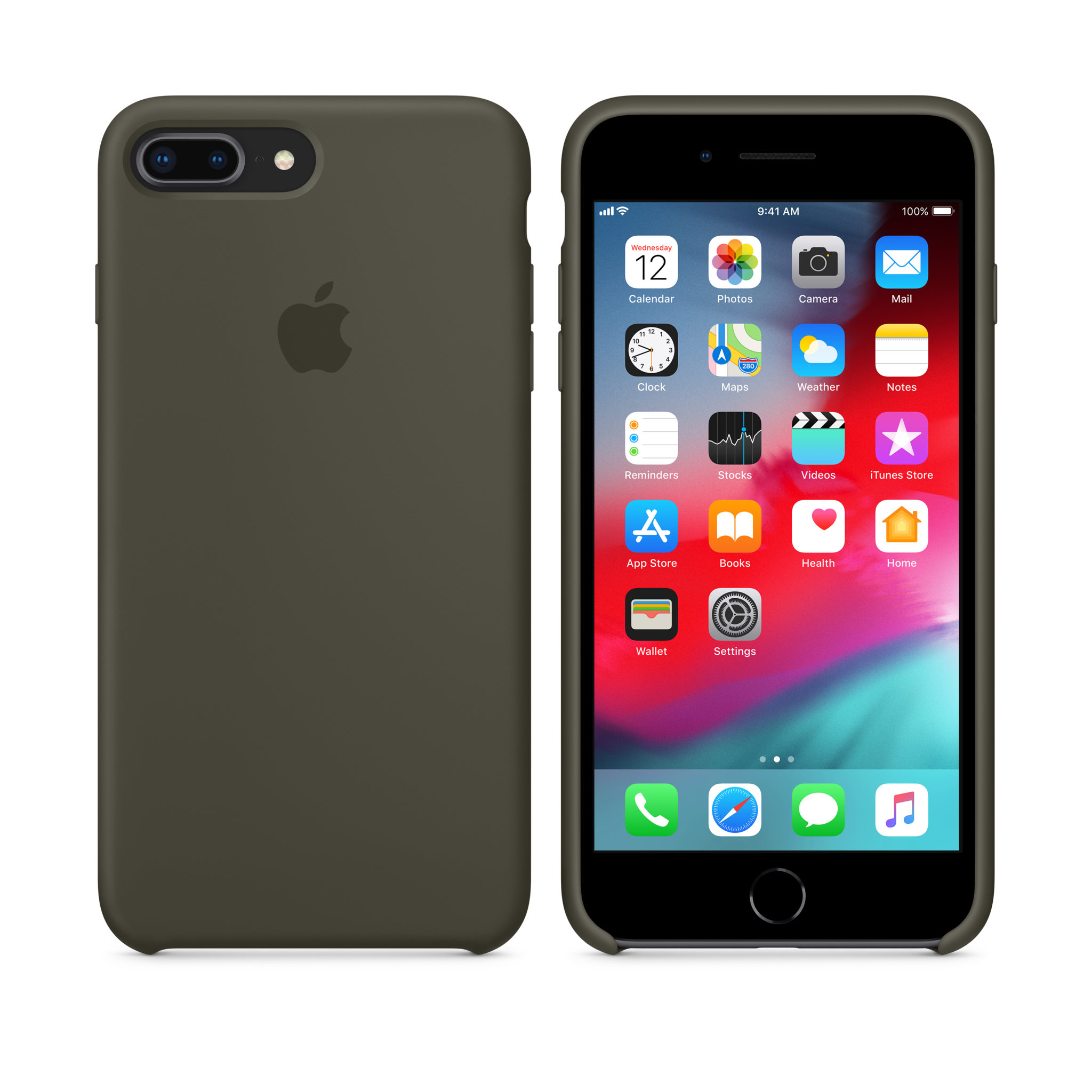 iPhone 8 Plus / 7 Plus Silicone Case — Dark Olive