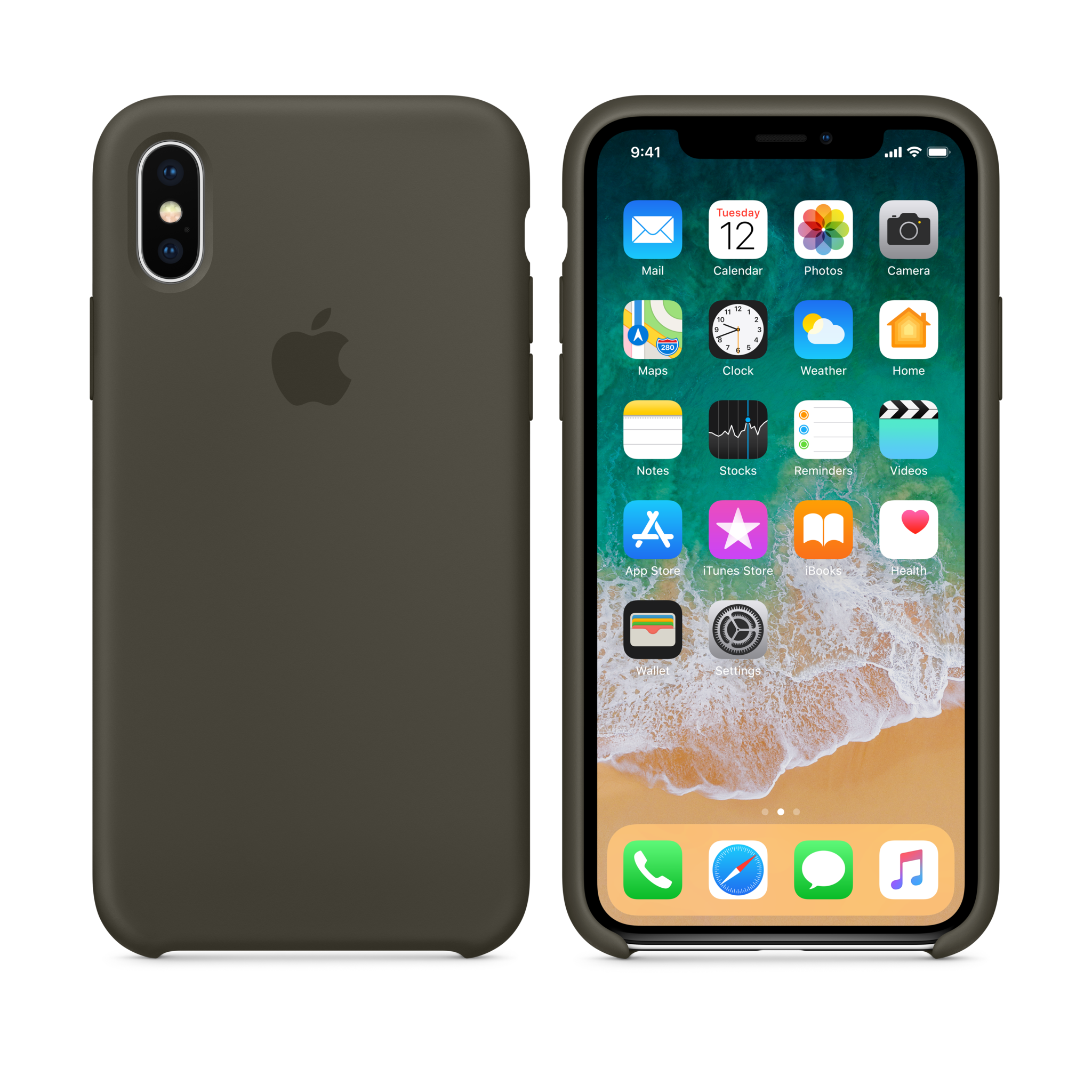iPhone X Silicone Case — Dark Olive