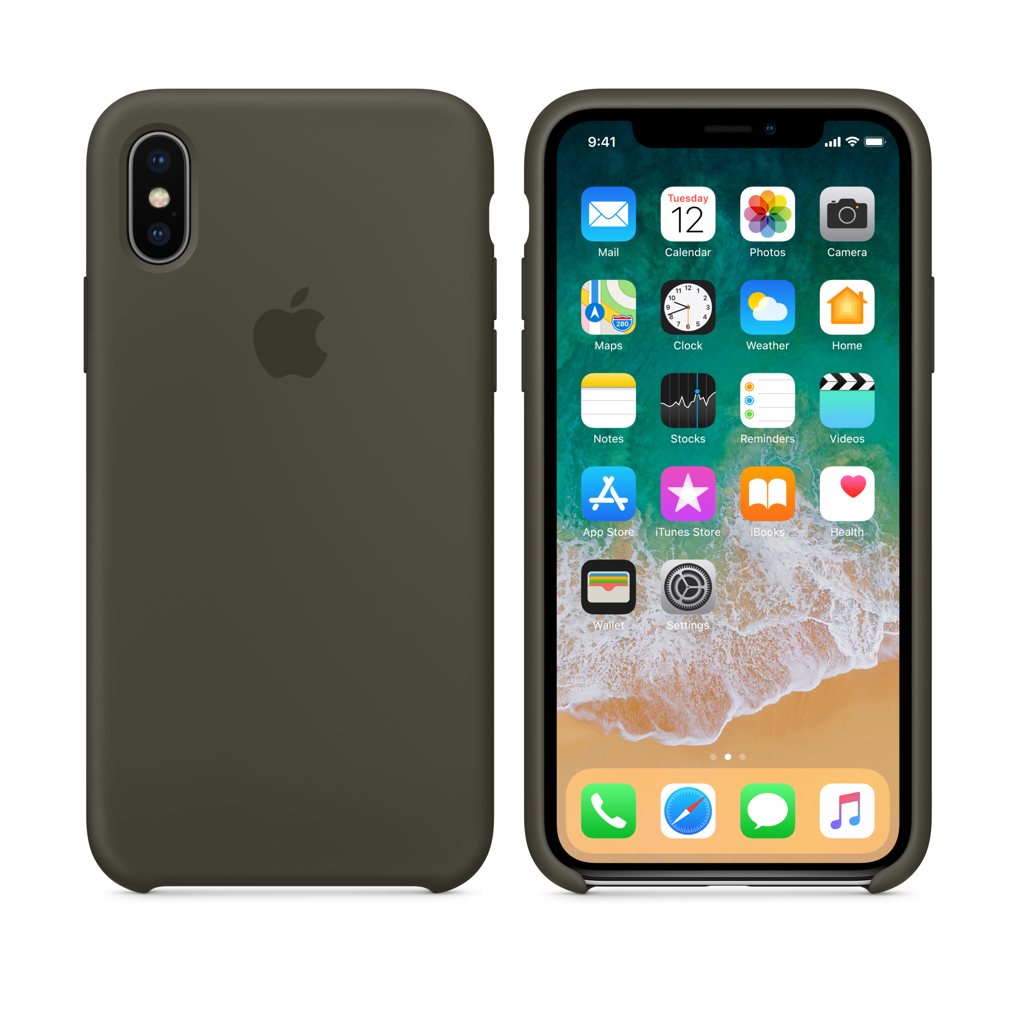 iPhone X Silicone Case — Dark Olive