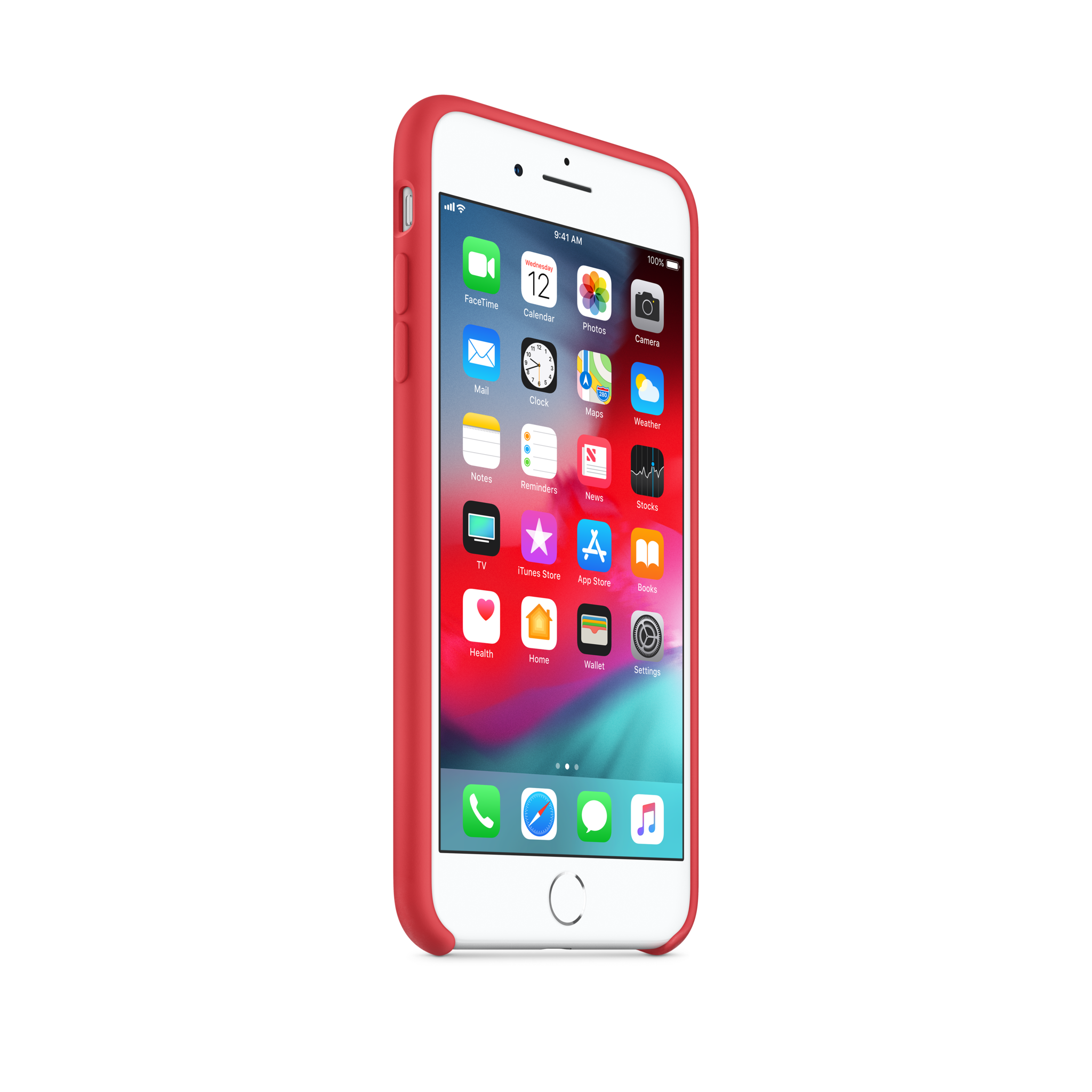 iPhone 8 Plus / 7 Plus Silicone Case — Red Raspberry