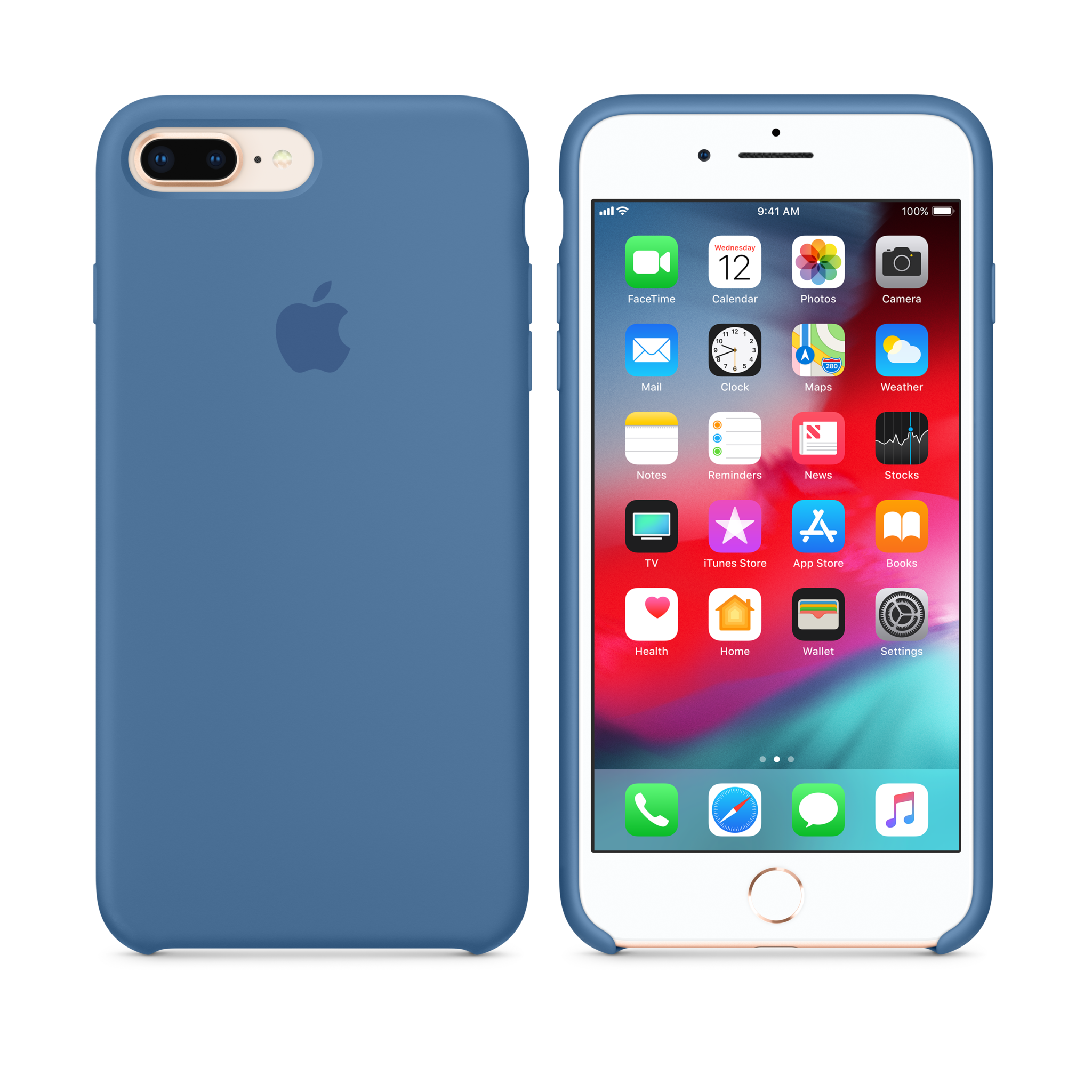 iPhone 8 Plus / 7 Plus Silicone Case — Denim Blue