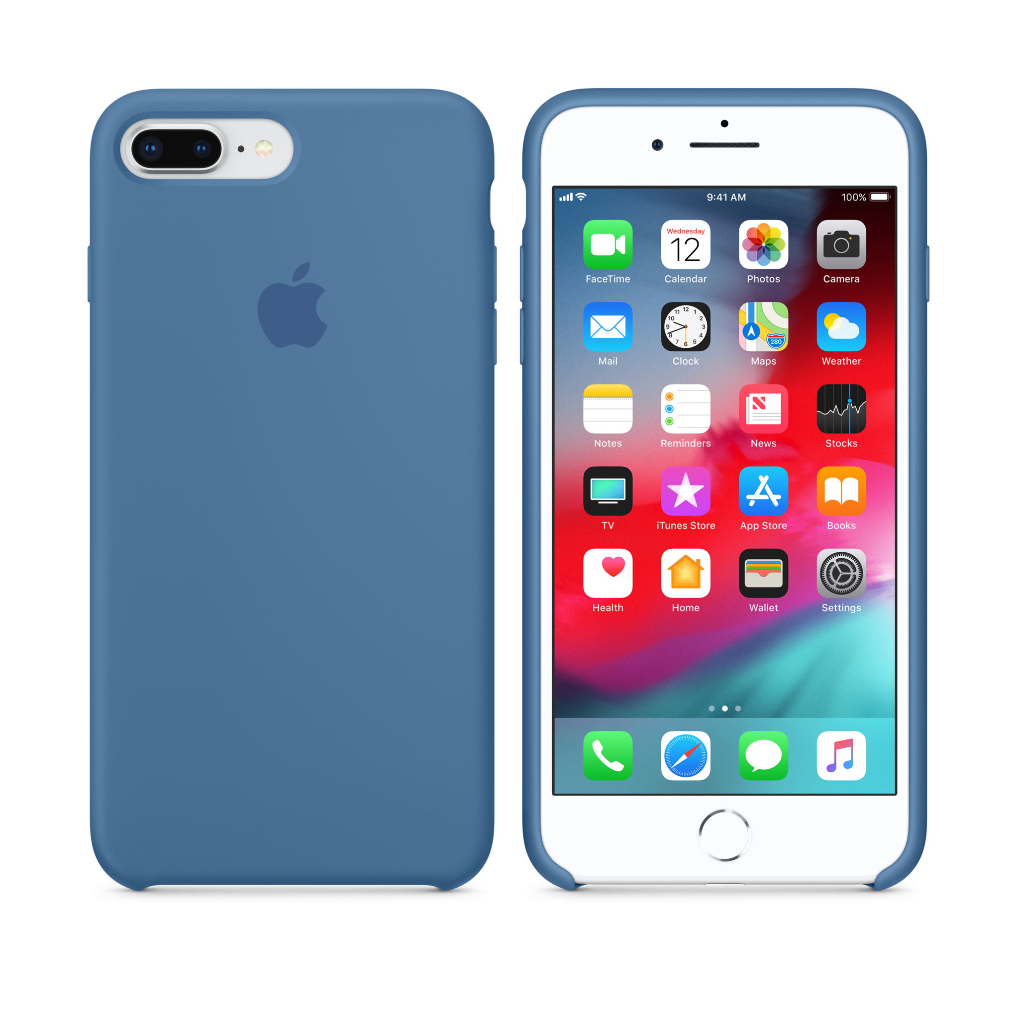 iPhone 8 Plus / 7 Plus Silicone Case — Denim Blue
