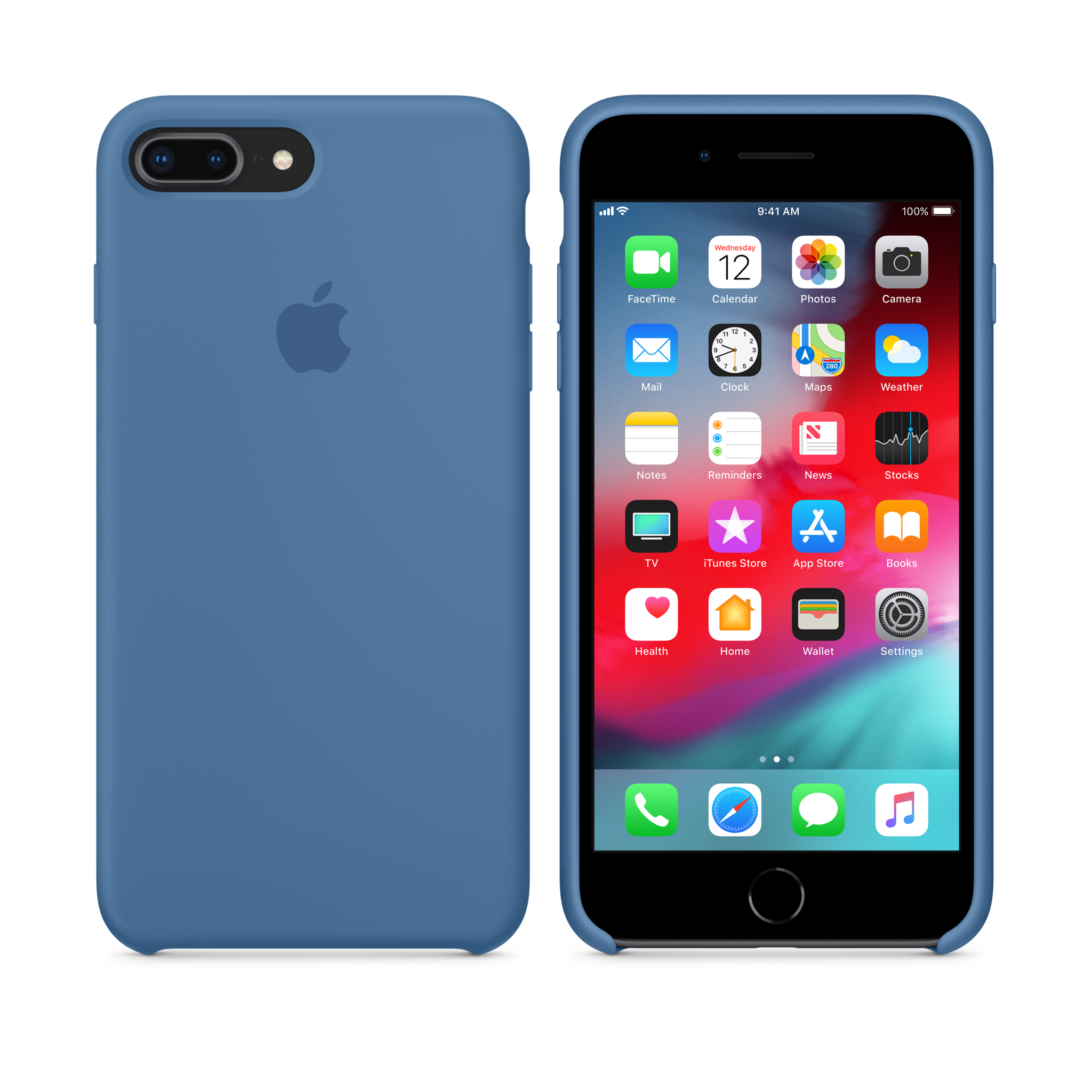 iPhone 8 Plus / 7 Plus Silicone Case — Denim Blue
