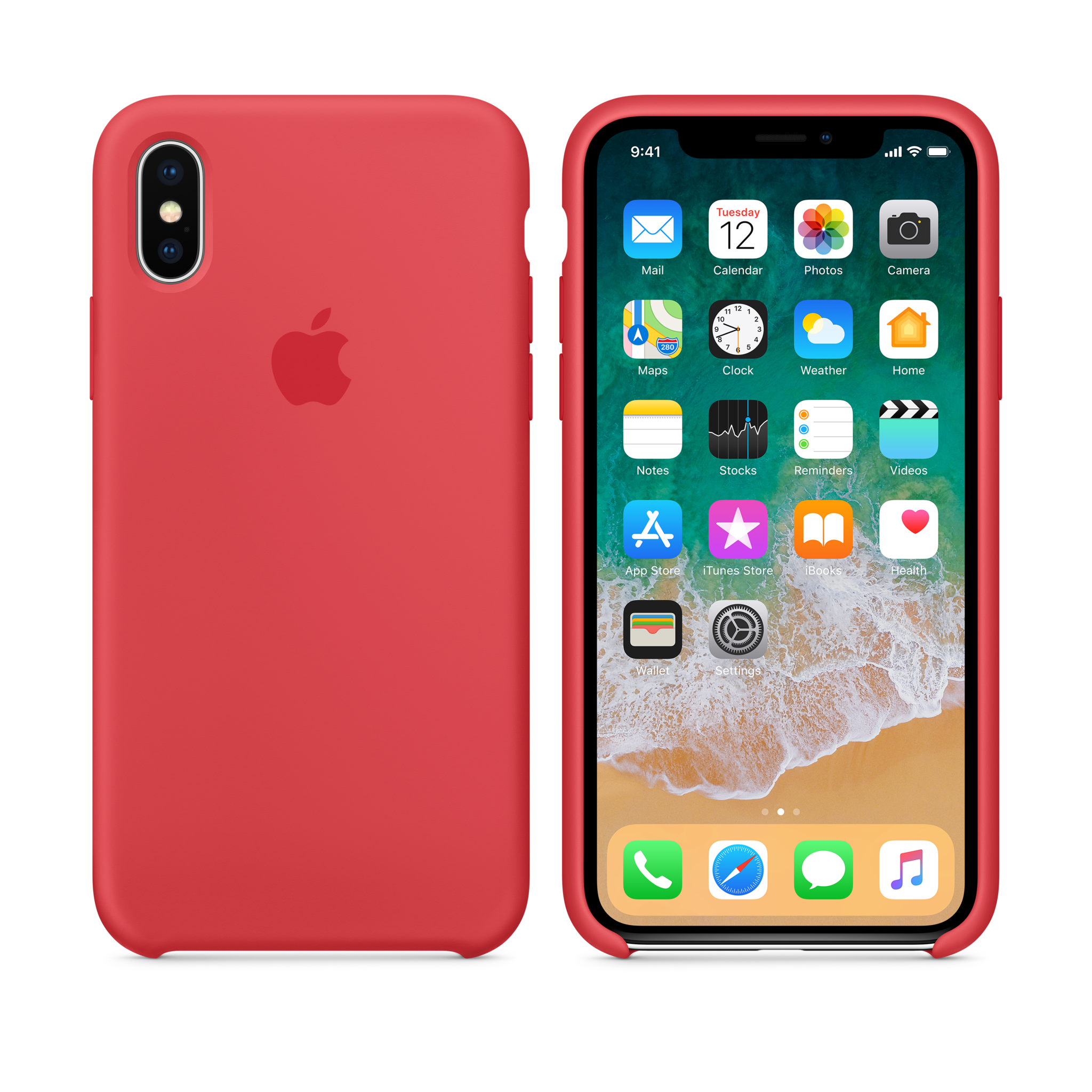 iPhone X Silicone Case — Red Raspberry