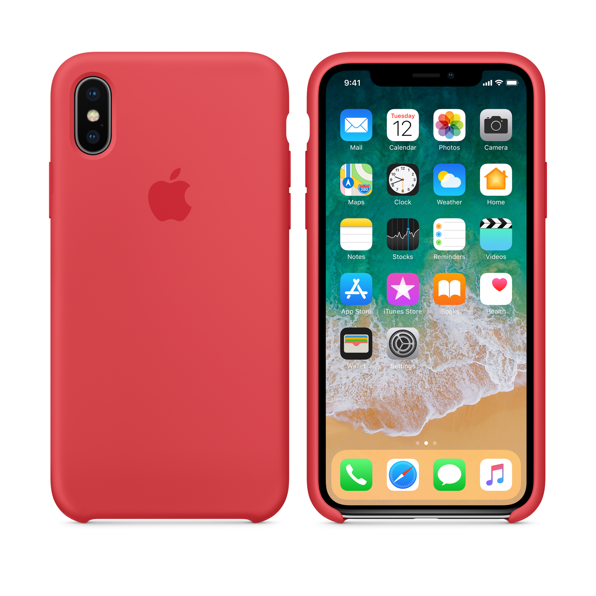 iPhone X Silicone Case — Red Raspberry