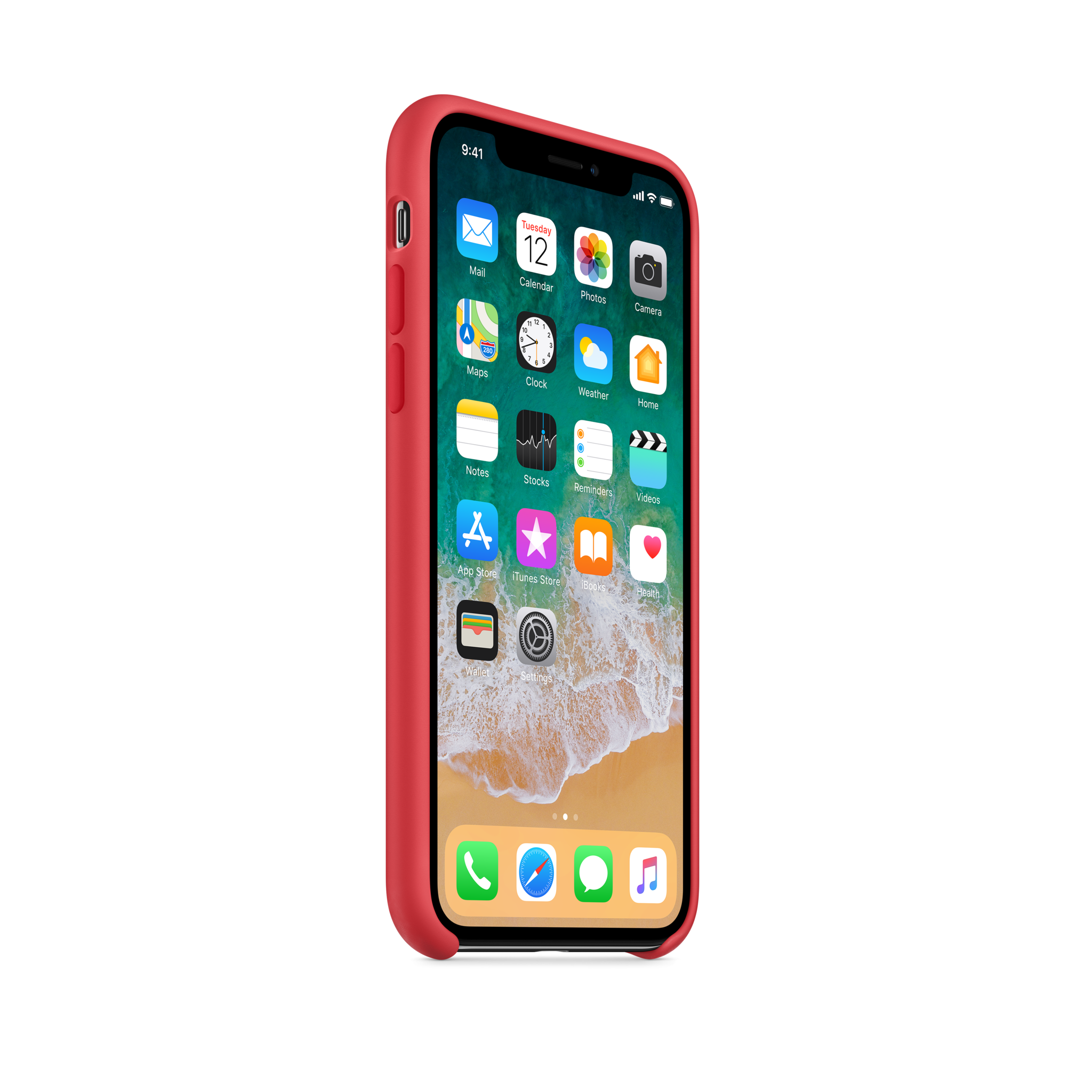 iPhone X Silicone Case — Red Raspberry