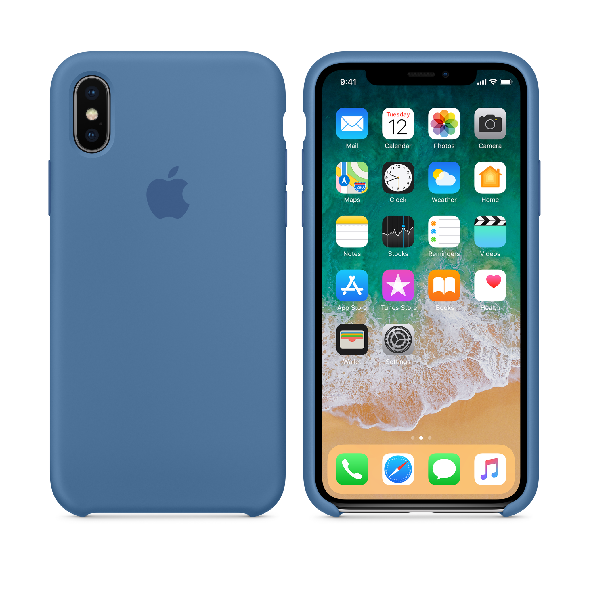 iPhone X Silicone Case — Denim Blue