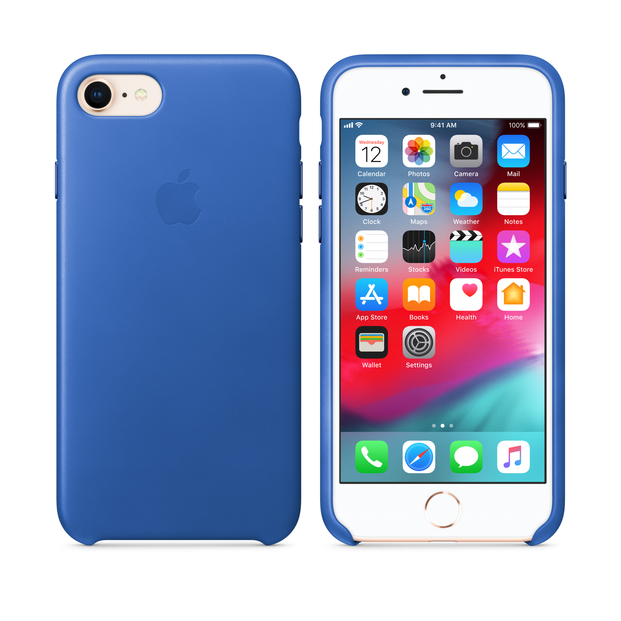 iPhone 8 / 7 Leather Case — Electric Blue