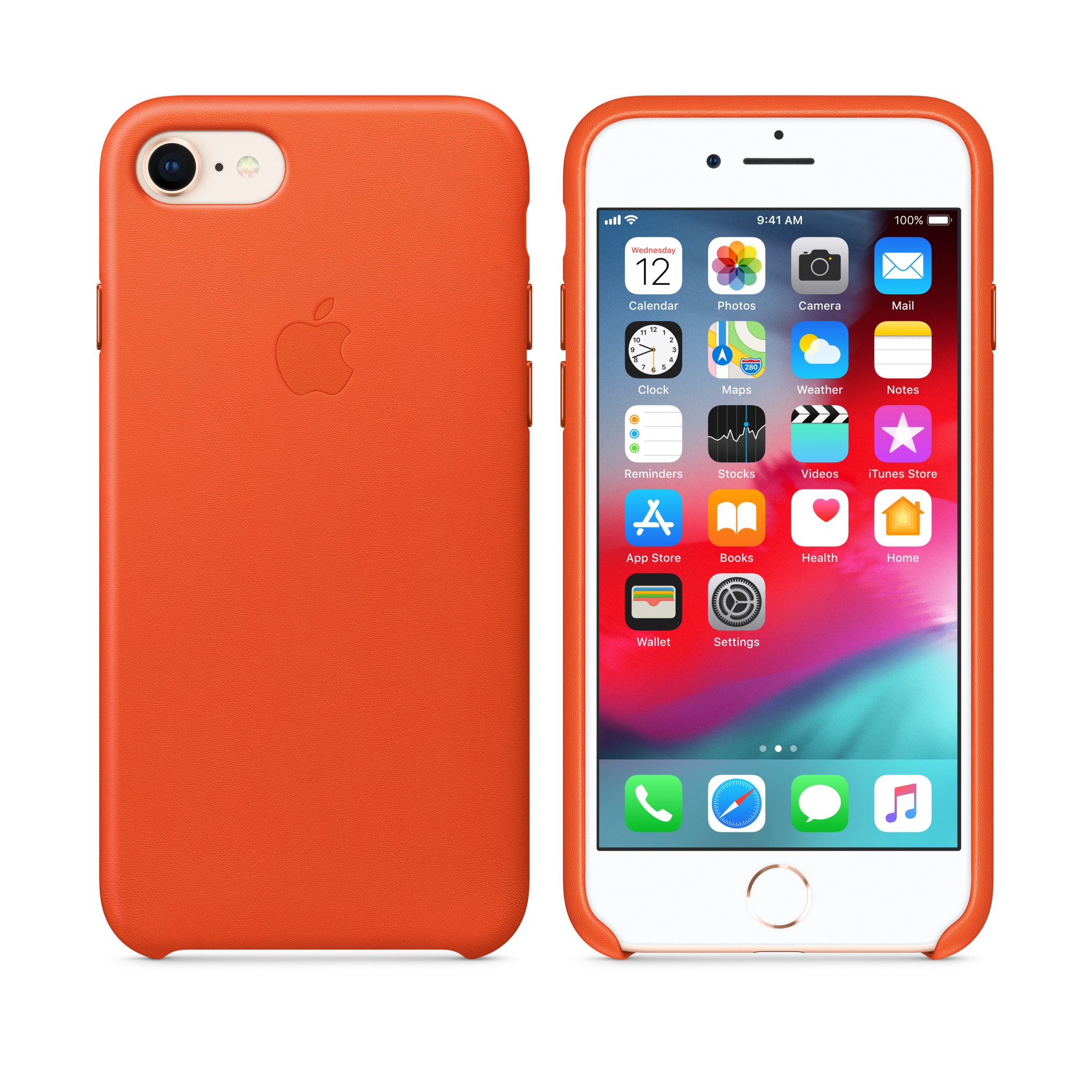 iPhone 8 / 7 Leather Case — Bright Orange
