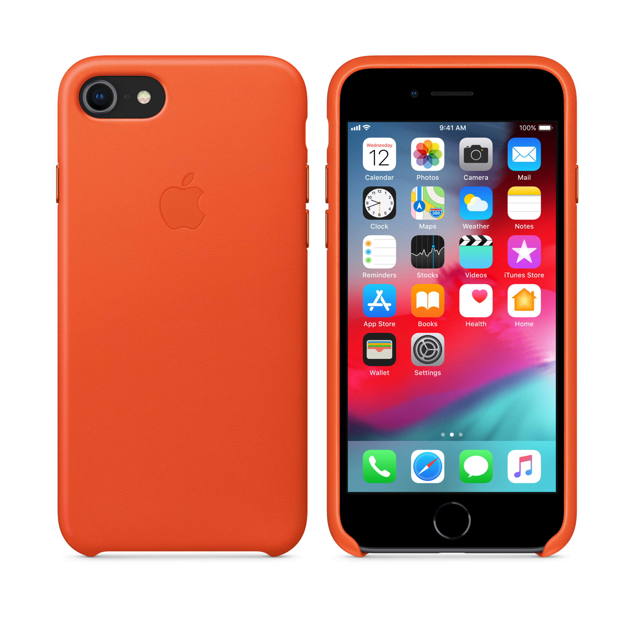 iPhone 8 / 7 Leather Case — Bright Orange