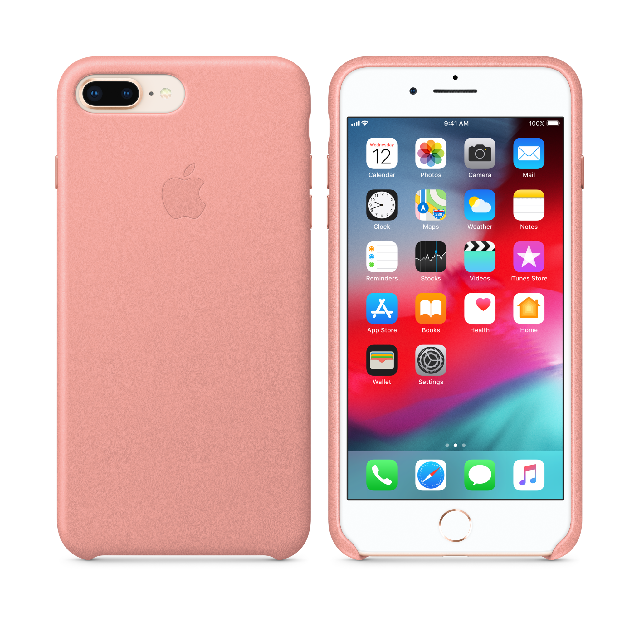 iPhone 8 Plus / 7 Plus Leather Case — Soft Pink