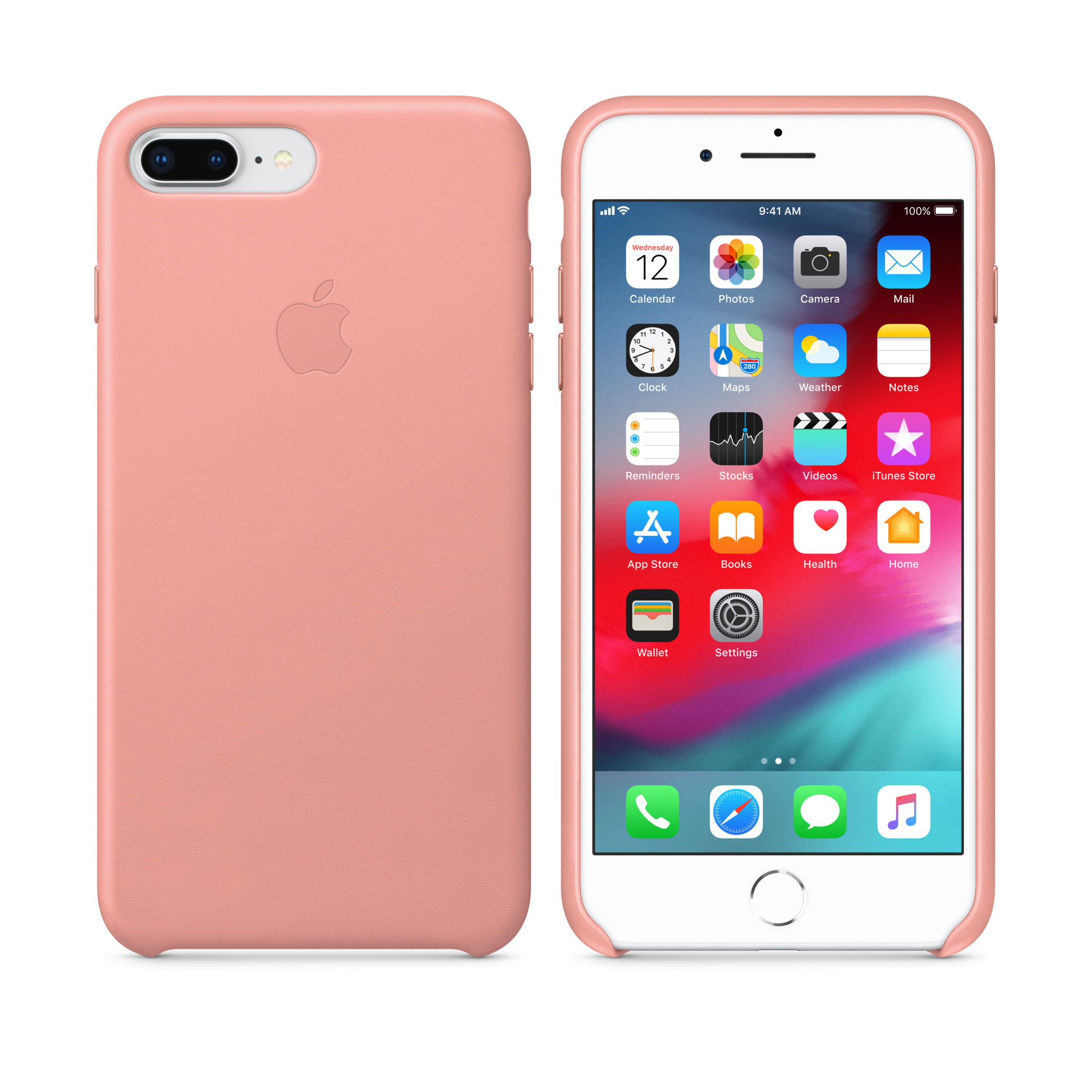 iPhone 8 Plus / 7 Plus Leather Case — Soft Pink