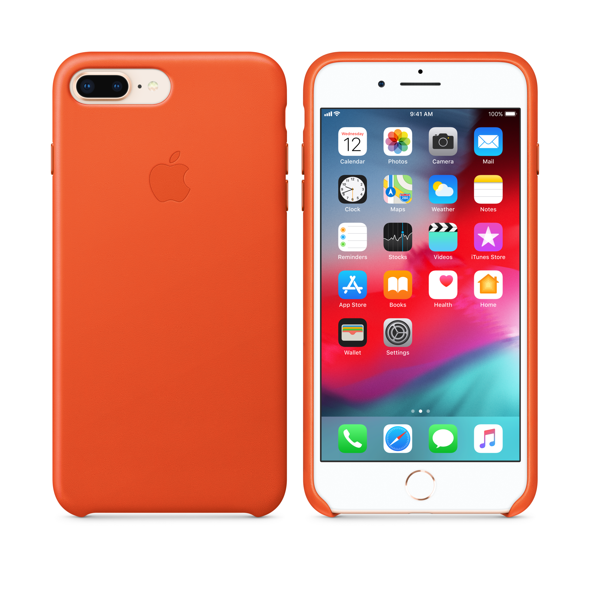 iPhone 8 Plus / 7 Plus Leather Case — Bright Orange