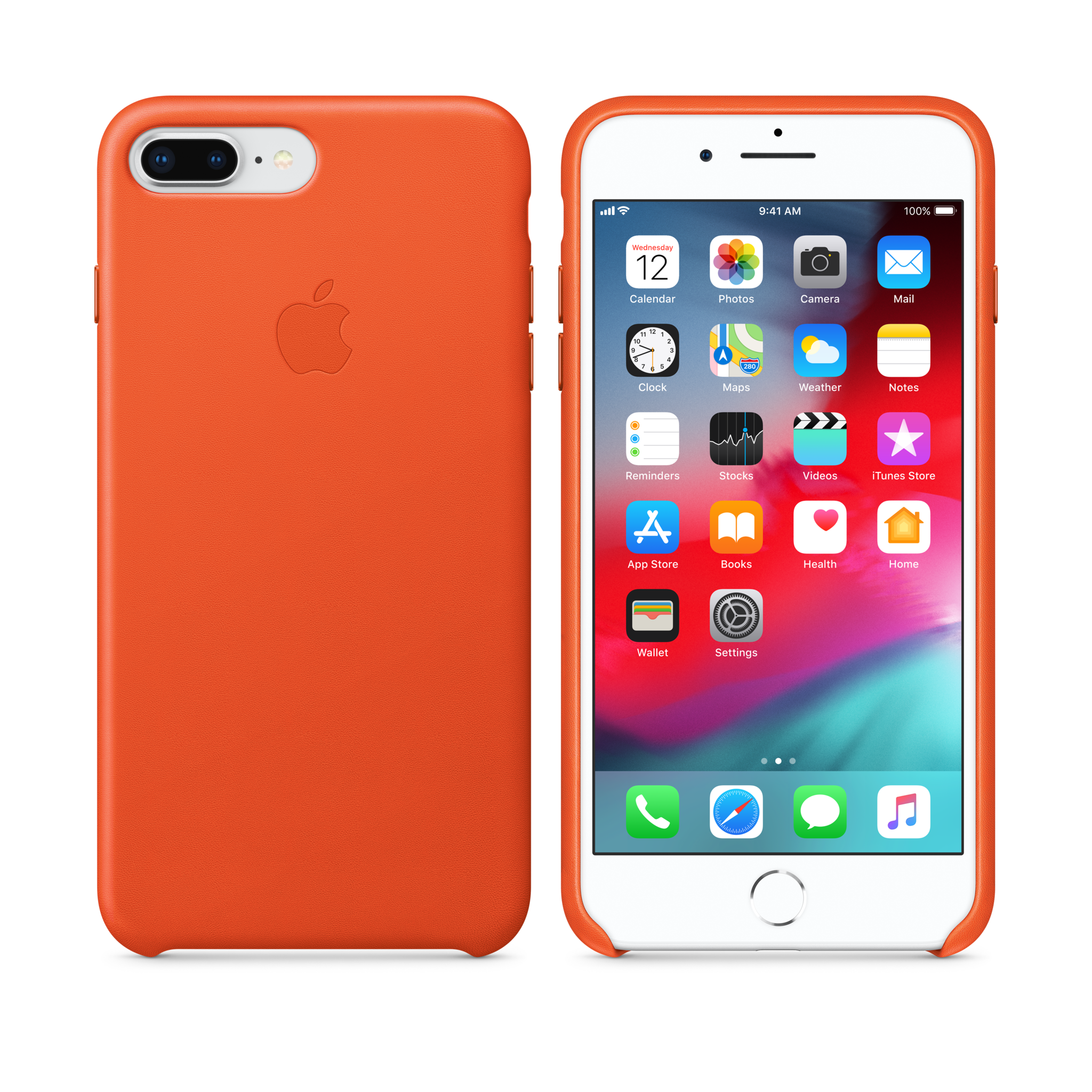 iPhone 8 Plus / 7 Plus Leather Case — Bright Orange