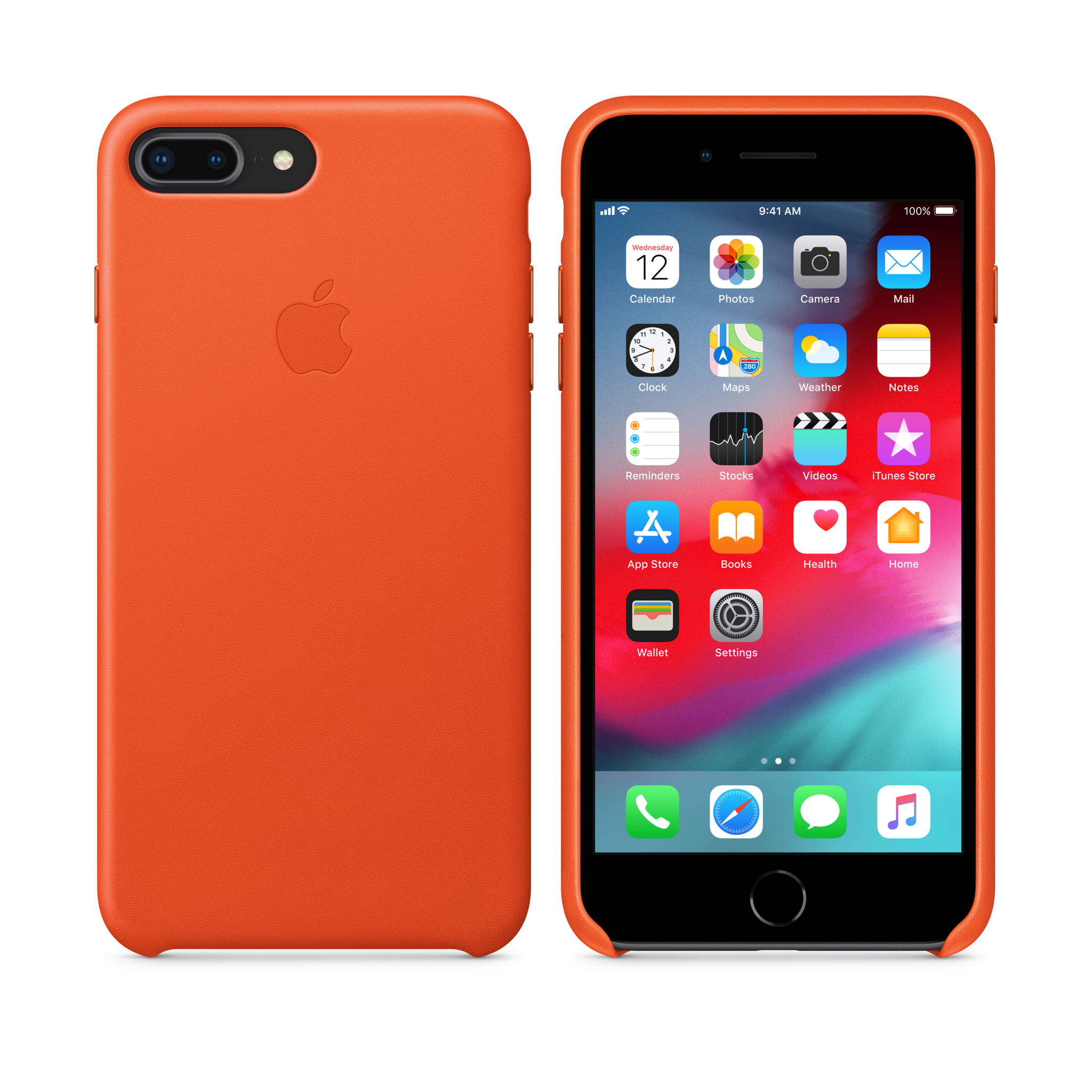 iPhone 8 Plus / 7 Plus Leather Case — Bright Orange