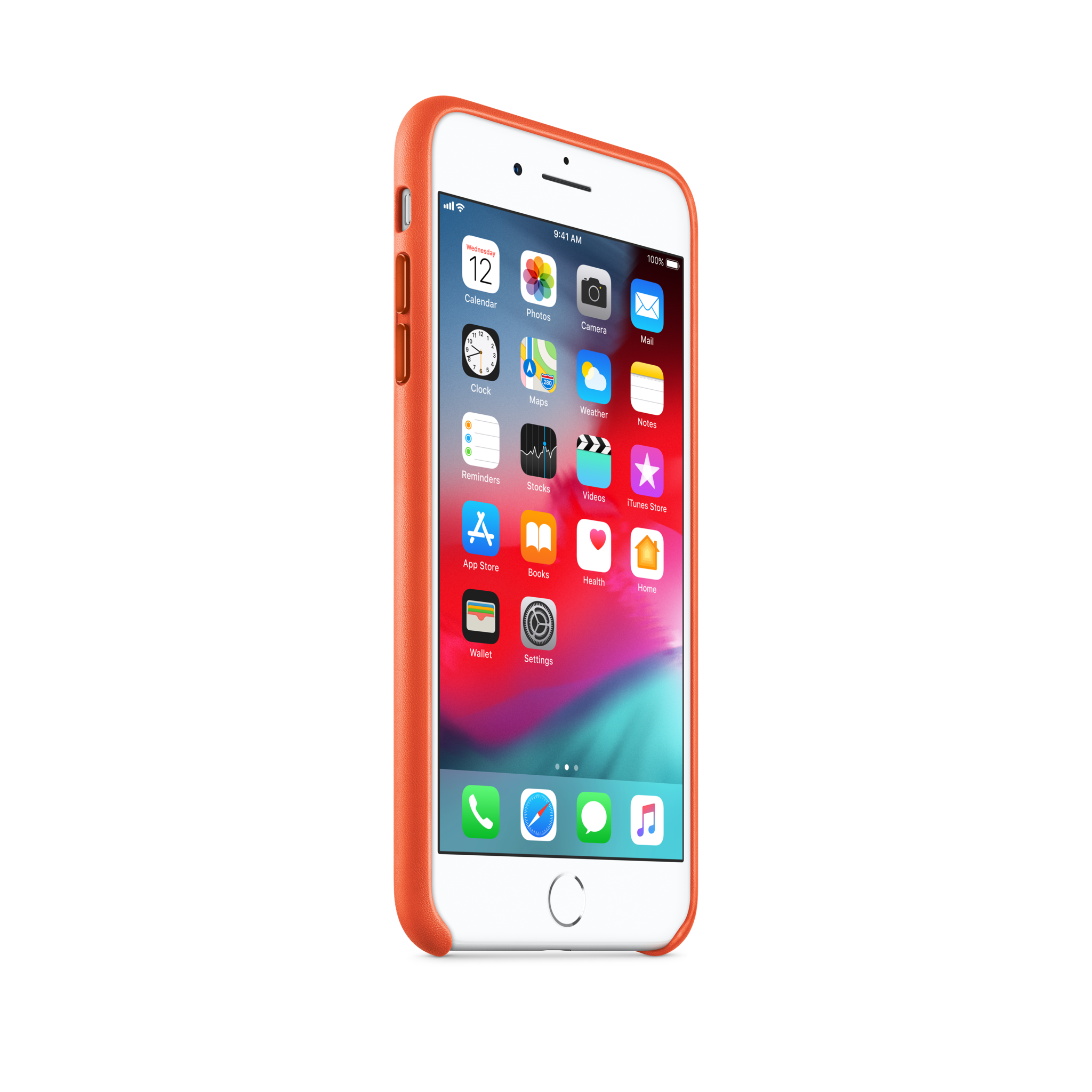 iPhone 8 Plus / 7 Plus Leather Case — Bright Orange
