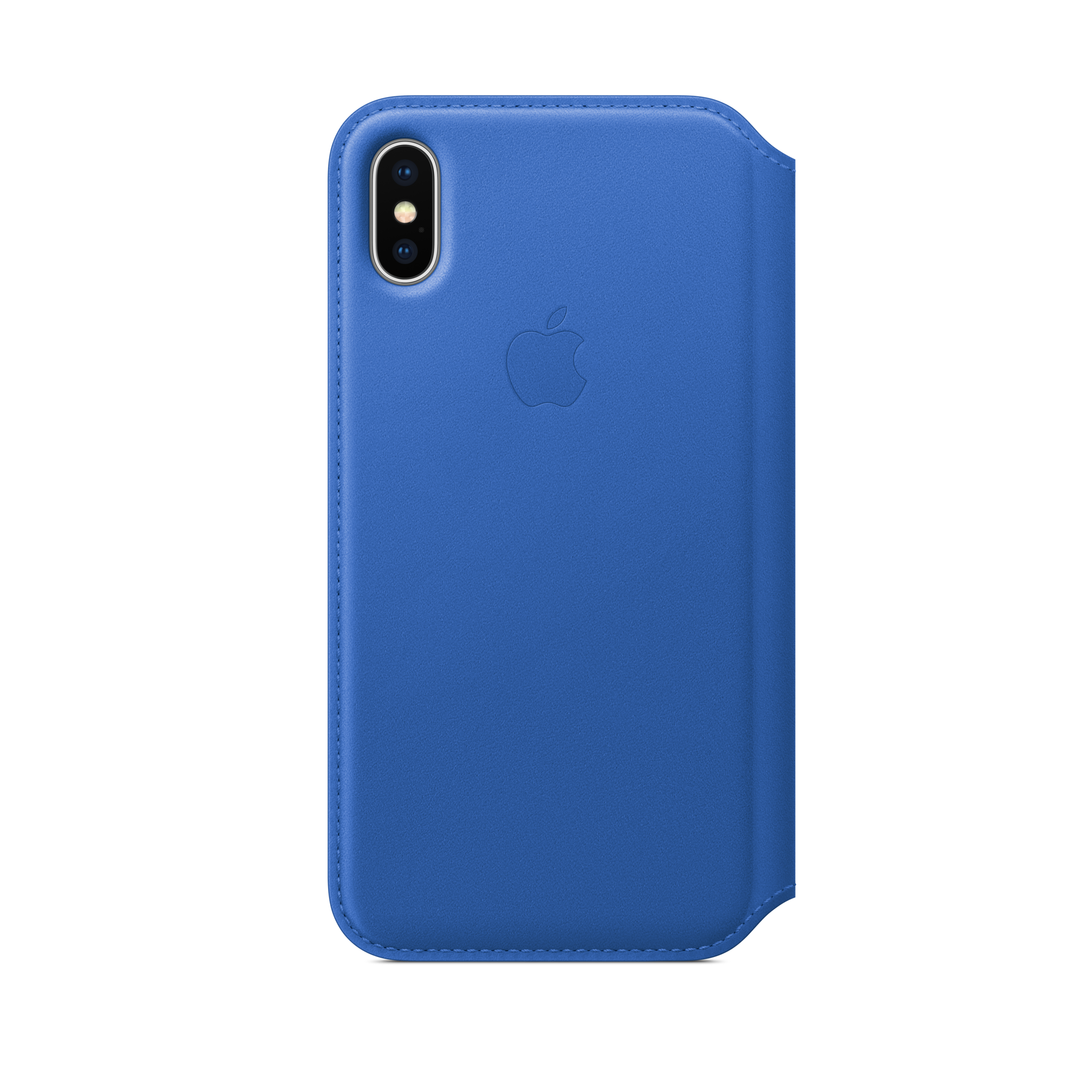 iPhone X Leather Folio — Electric Blue