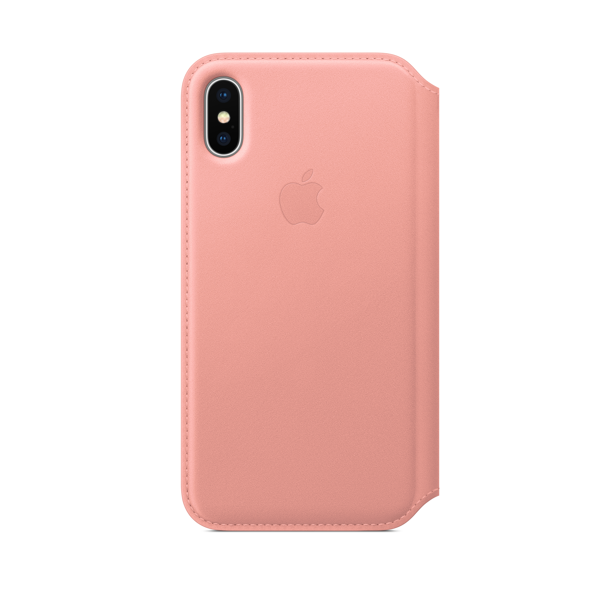 iPhone X Leather Folio — Soft Pink