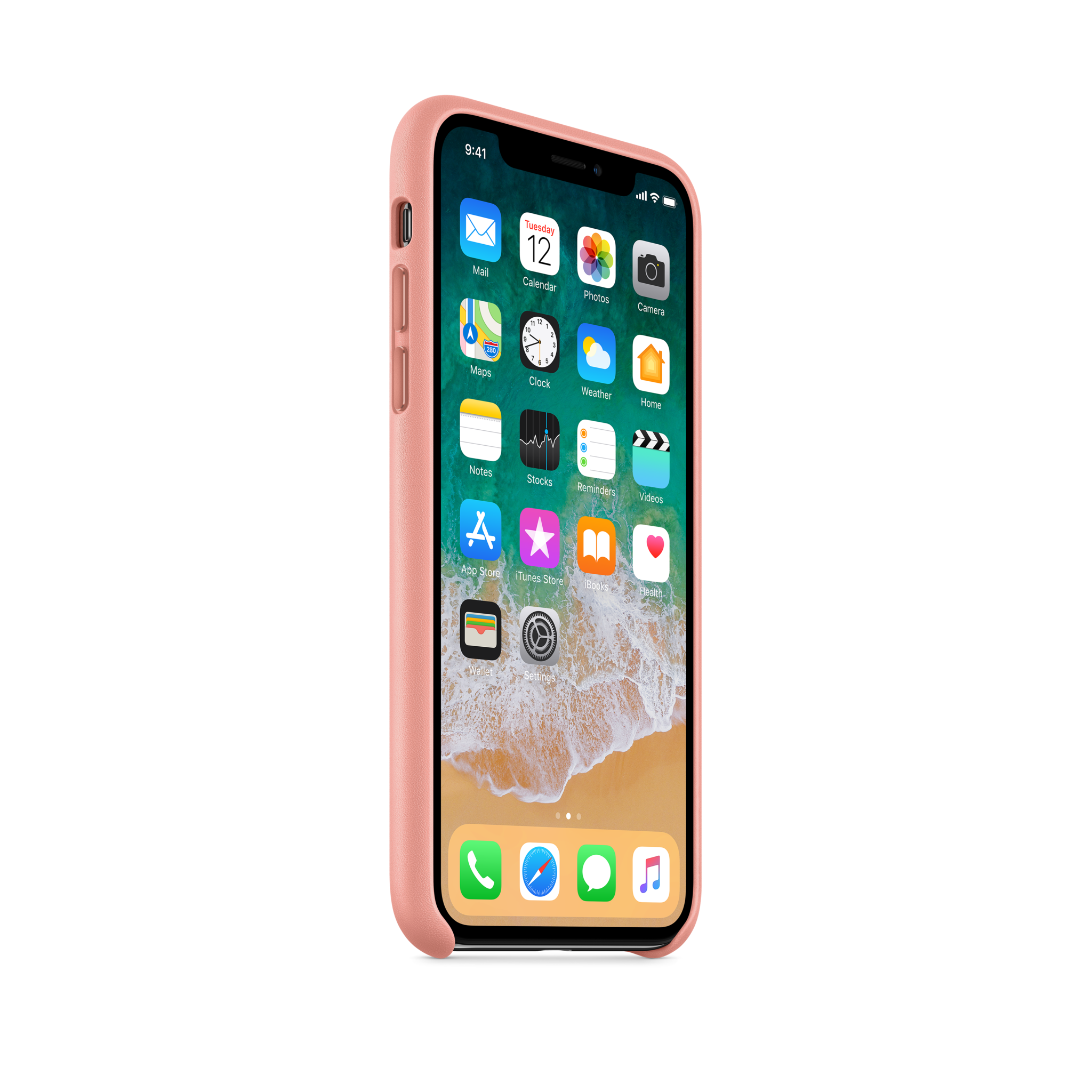 iPhone X Leather Case — Soft Pink