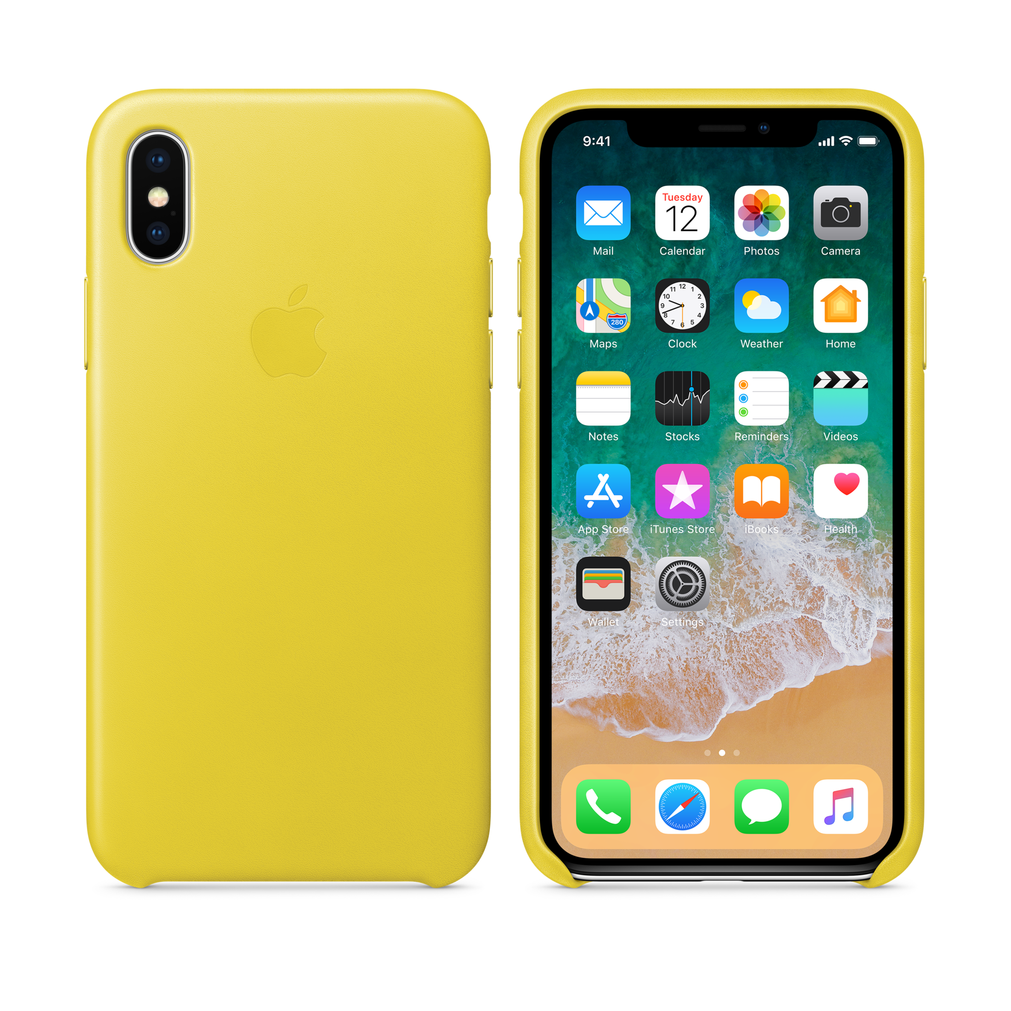 iPhone X Leather Case — Spring Yellow