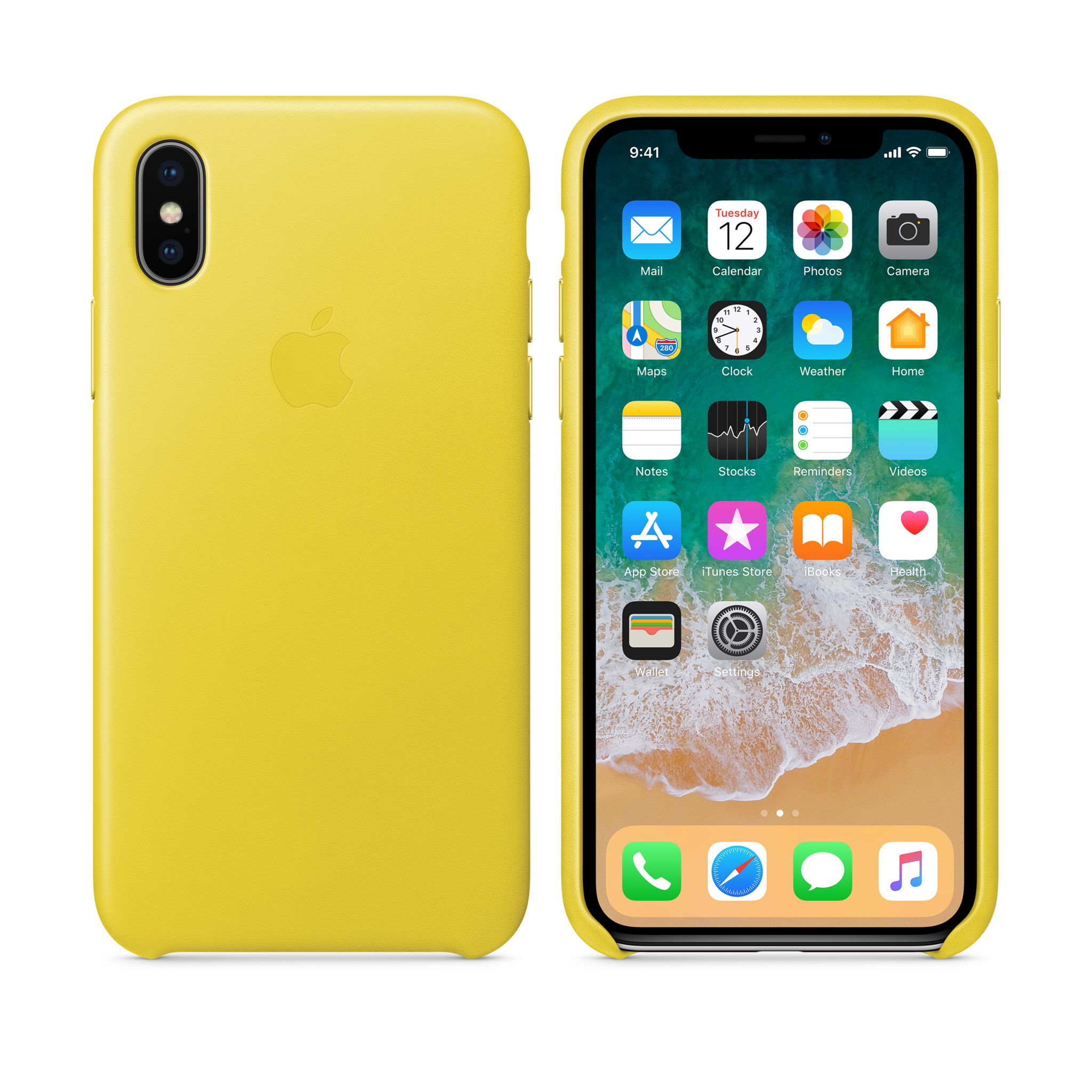 iPhone X Leather Case — Spring Yellow