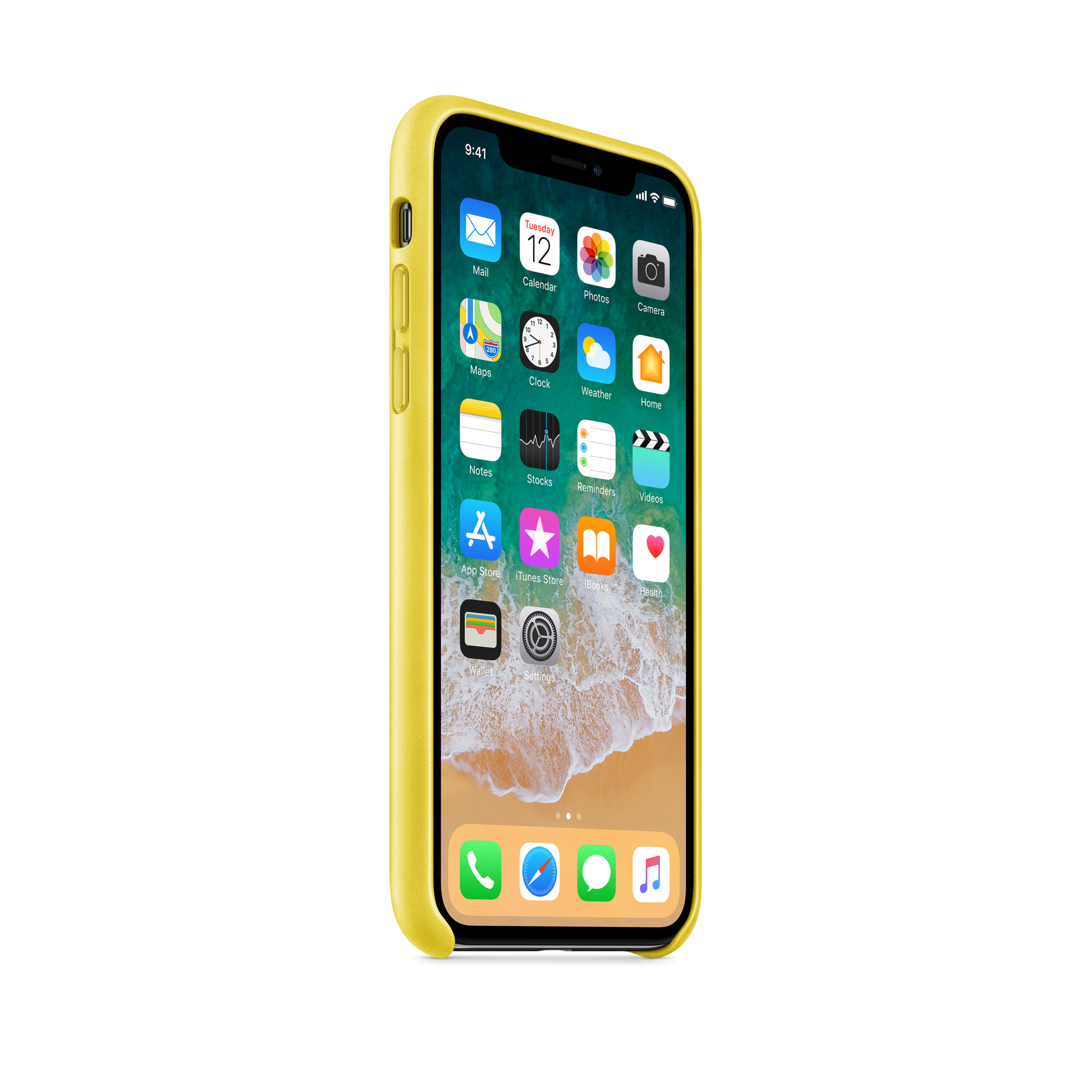 iPhone X Leather Case — Spring Yellow