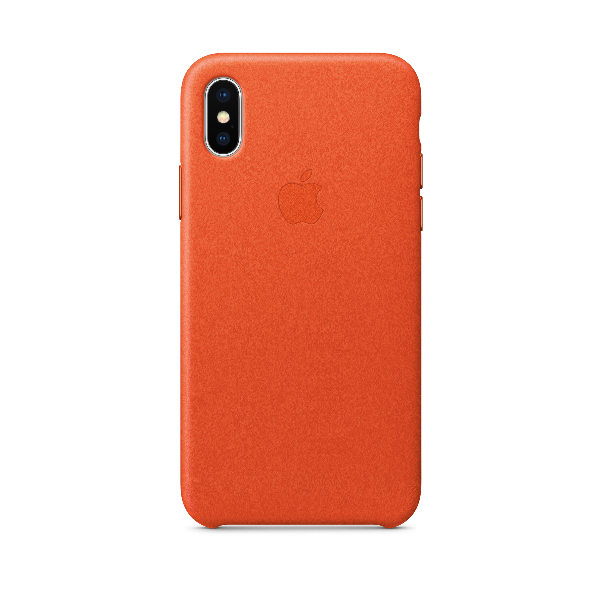 iPhone X Leather Case — Bright Orange