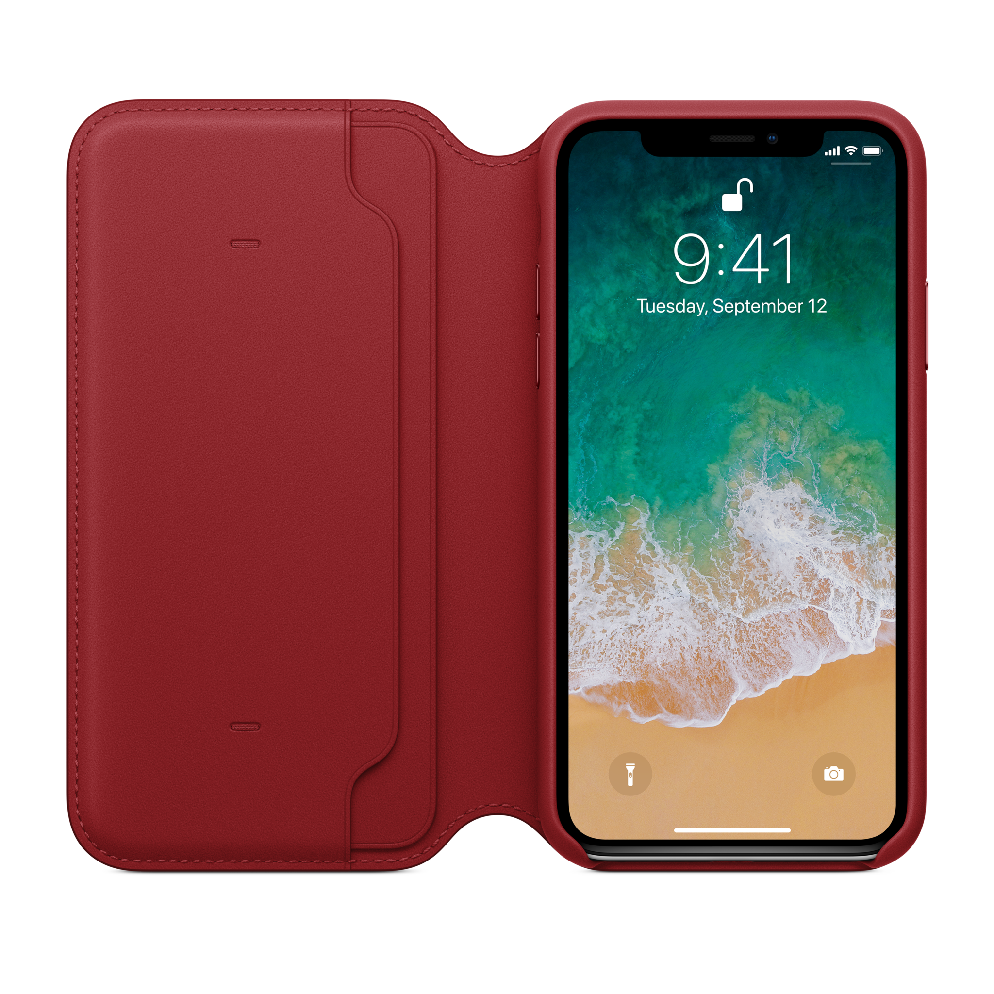 iPhone X Leather Folio — PRODUCT(RED)