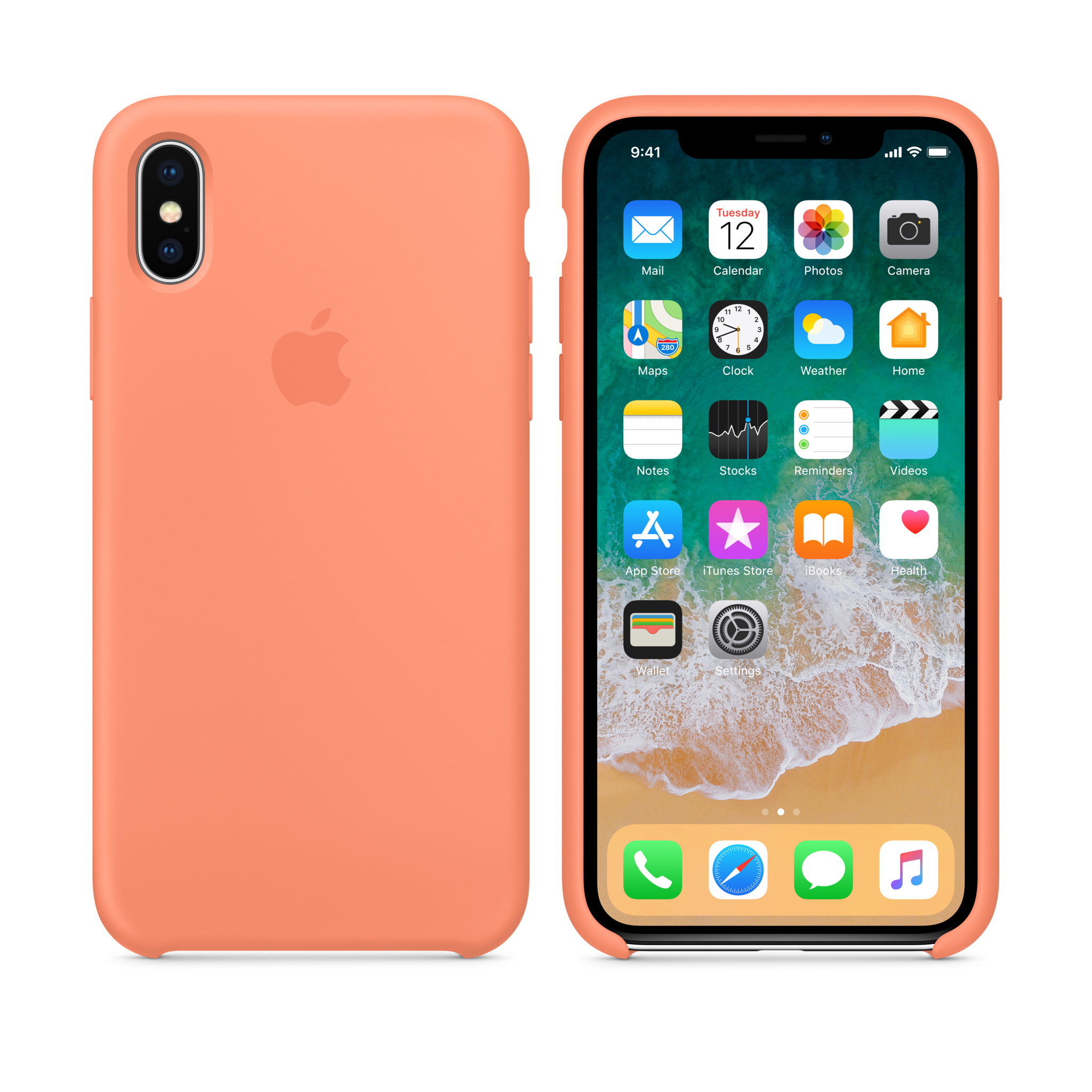 iPhone X Silicone Case — Peach