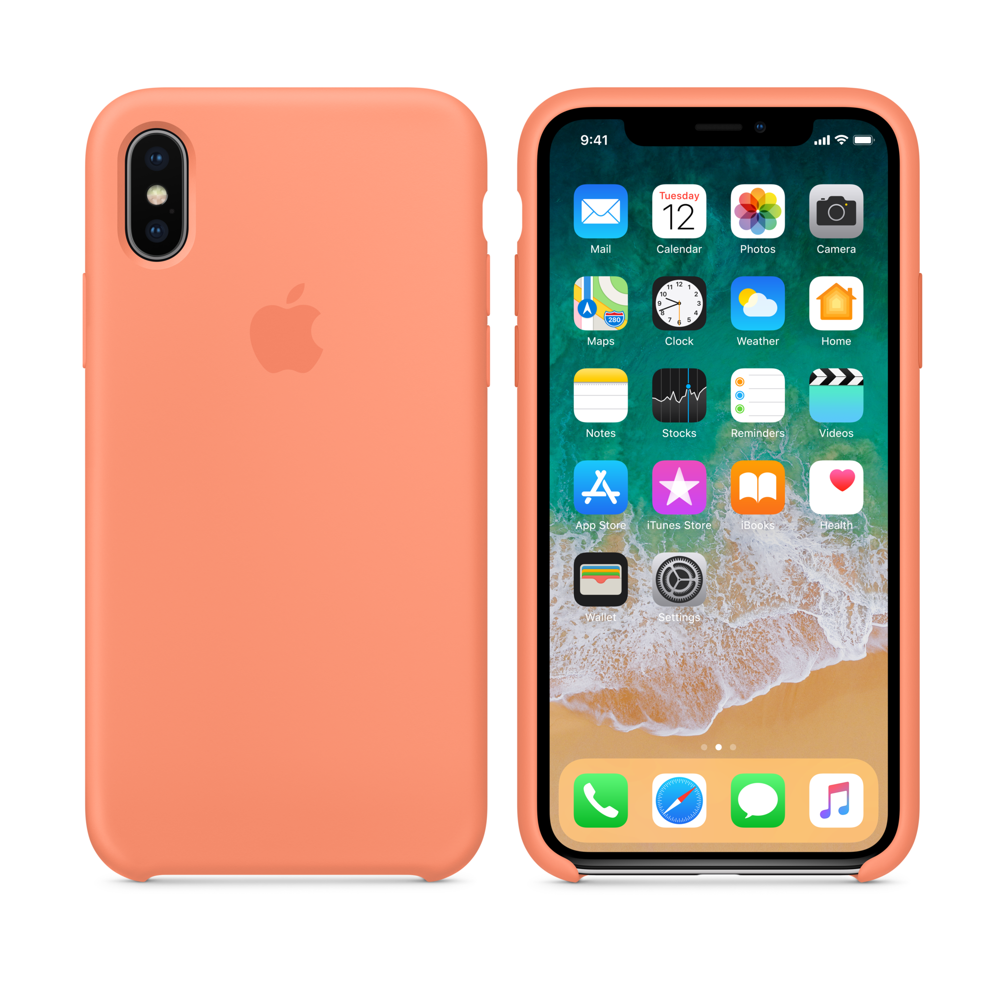 iPhone X Silicone Case — Peach