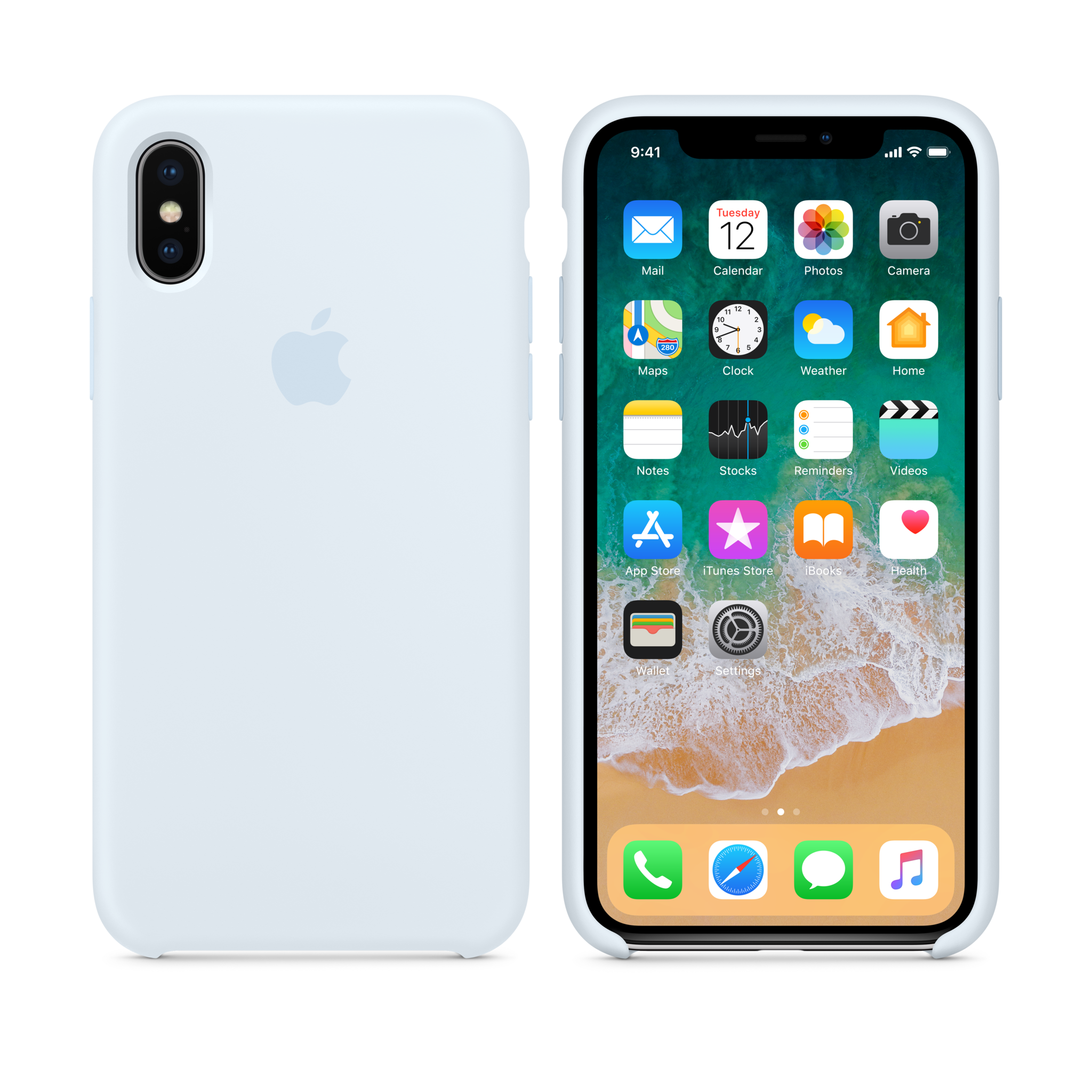 iPhone X Silicone Case — Sky Blue