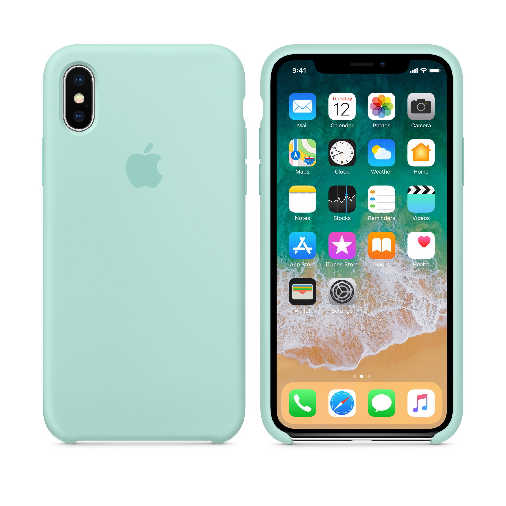 iPhone X Silicone Case — Marine Green