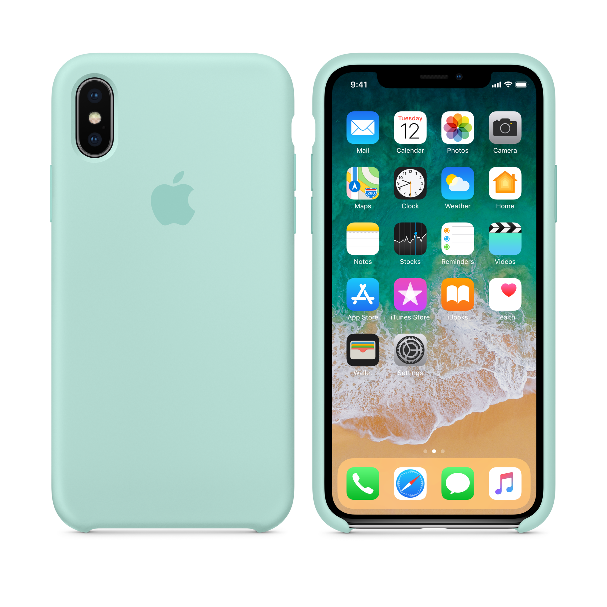 iPhone X Silicone Case — Marine Green